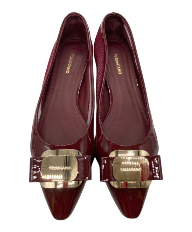 フェラガモ　フラット　ボルドー　5 1/2 中古・古着通販】Salvatore Ferragamo (サルヴァトーレ フェラガモ