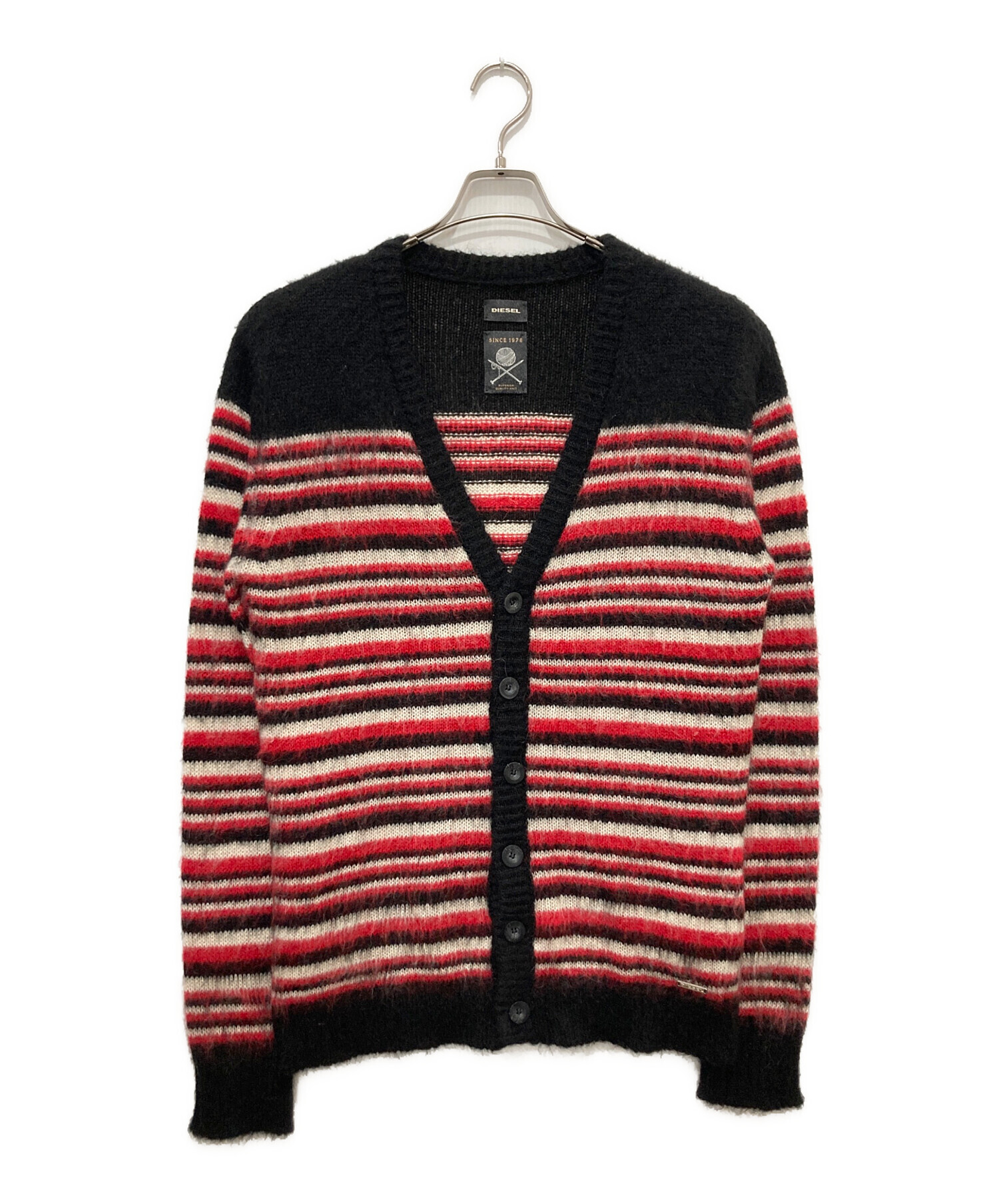 中古・古着通販】DIESEL (ディーゼル) MOHAIR BREND CARDIGAN ブラック 