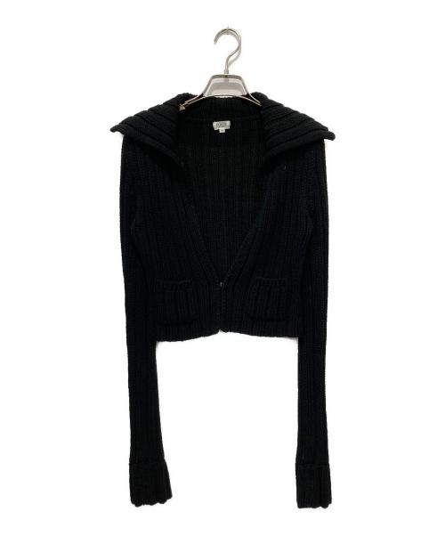 美品　Foxey フォクシー　ロングカーディガン　ニット　ロゴプレート　ブラック 中古・古着通販】FOXEY NEWYORK (フォクシーニューヨーク) ローゲージ