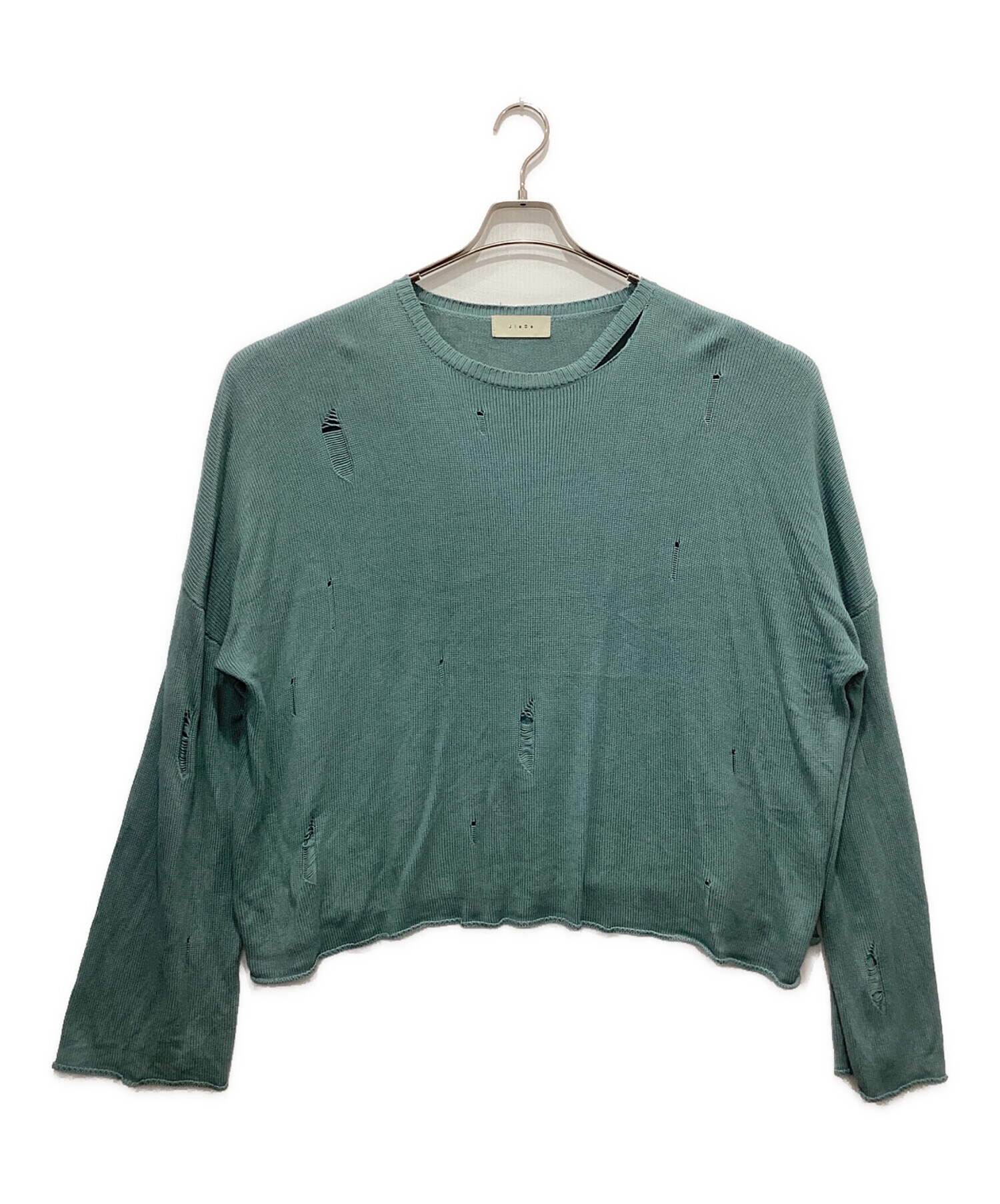 中古・古着通販】jieda (ジエダ) OVERSIZED DAMAGE KNIT ブルー サイズ 
