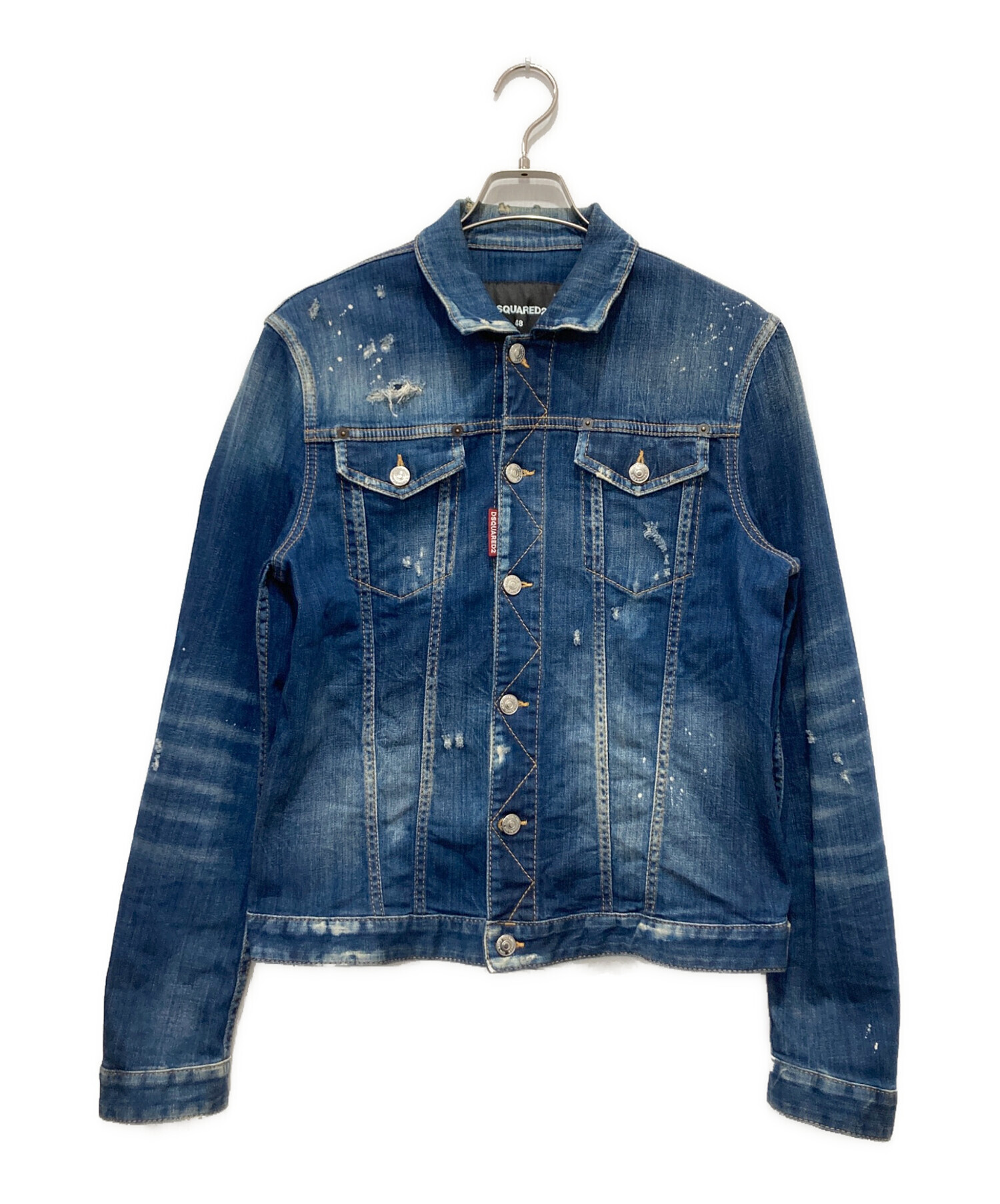 DSQUARED2 ダメージ加工 デニムジャケット 中古・古着通販】DSQUARED2 (ディースクエアード) ダメージ加工デニム