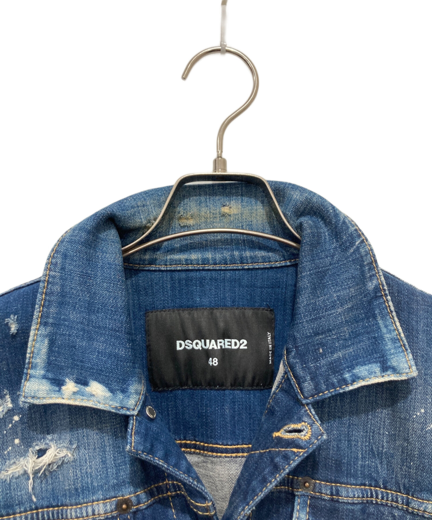 ディースクエアード　DSQUARED2 (48) デニムジャケット　ダメージ加工 中古・古着通販】DSQUARED2 (ディースクエアード) ダメージ加工デニム