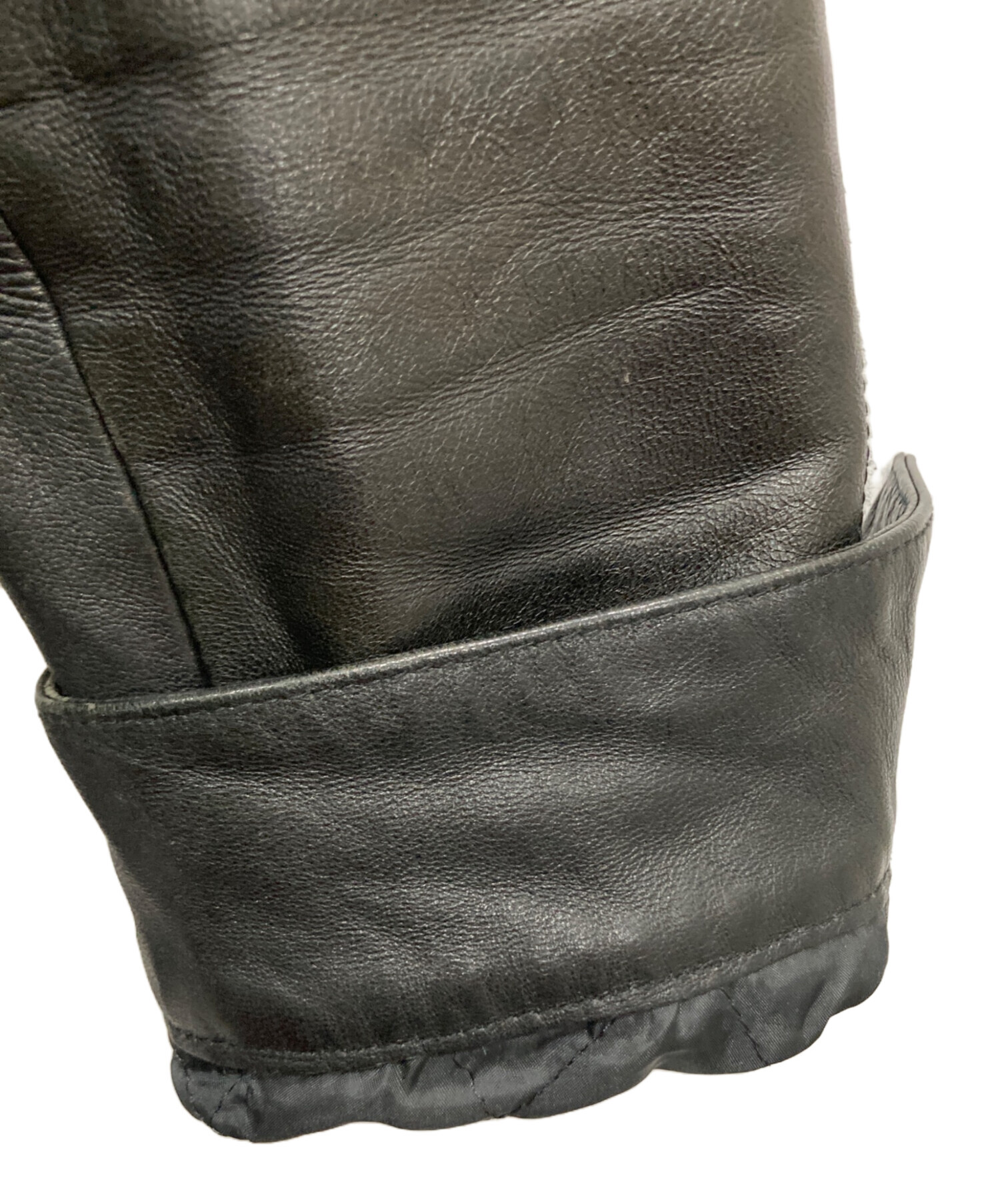 中古・古着通販】BARNS (バーンズ) ノーカラーレザージャケット