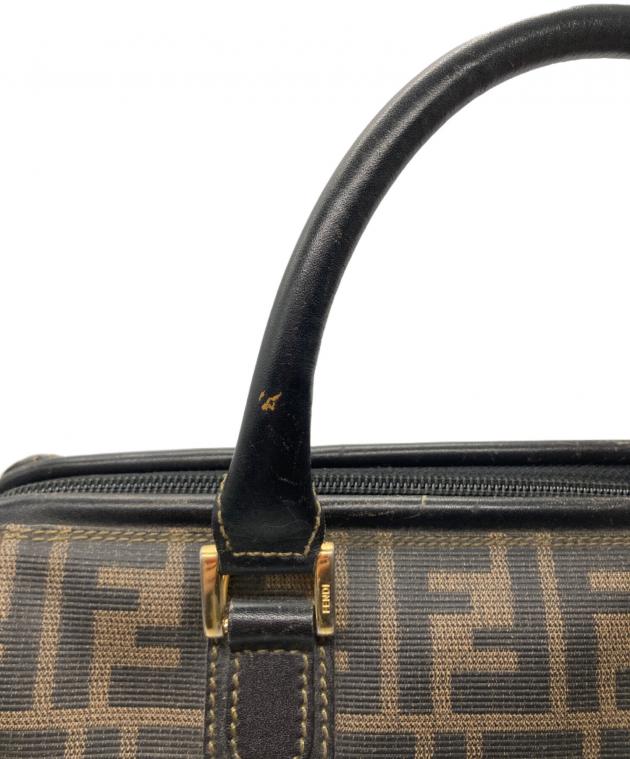 フェンディボストン　ズッカ柄　ヴィンテージ FENDI フェンディ ボストンバッグ ズッカ柄 キャンバス レザー