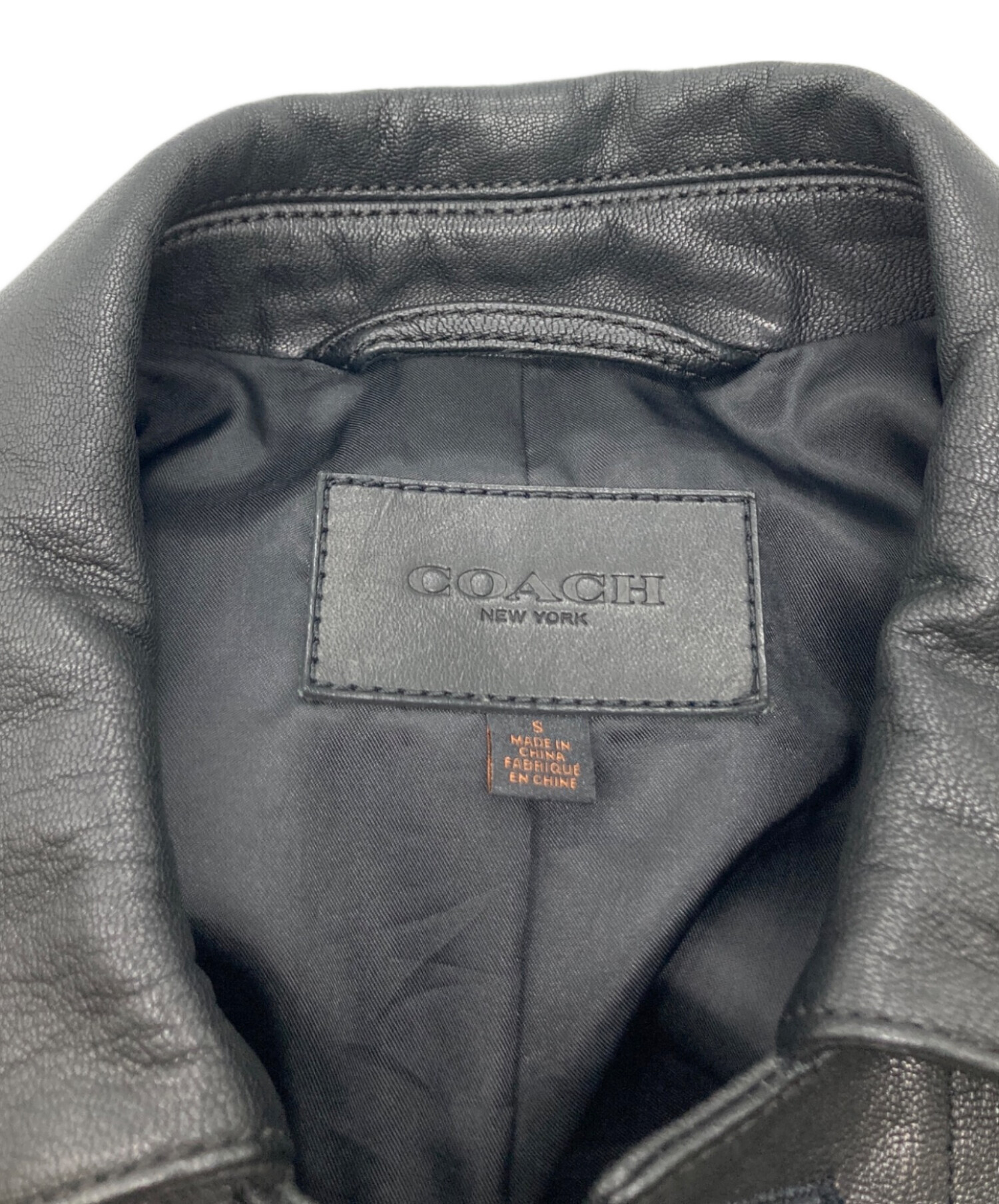 中古・古着通販】COACH (コーチ) レザートラッカージャケット ブラック