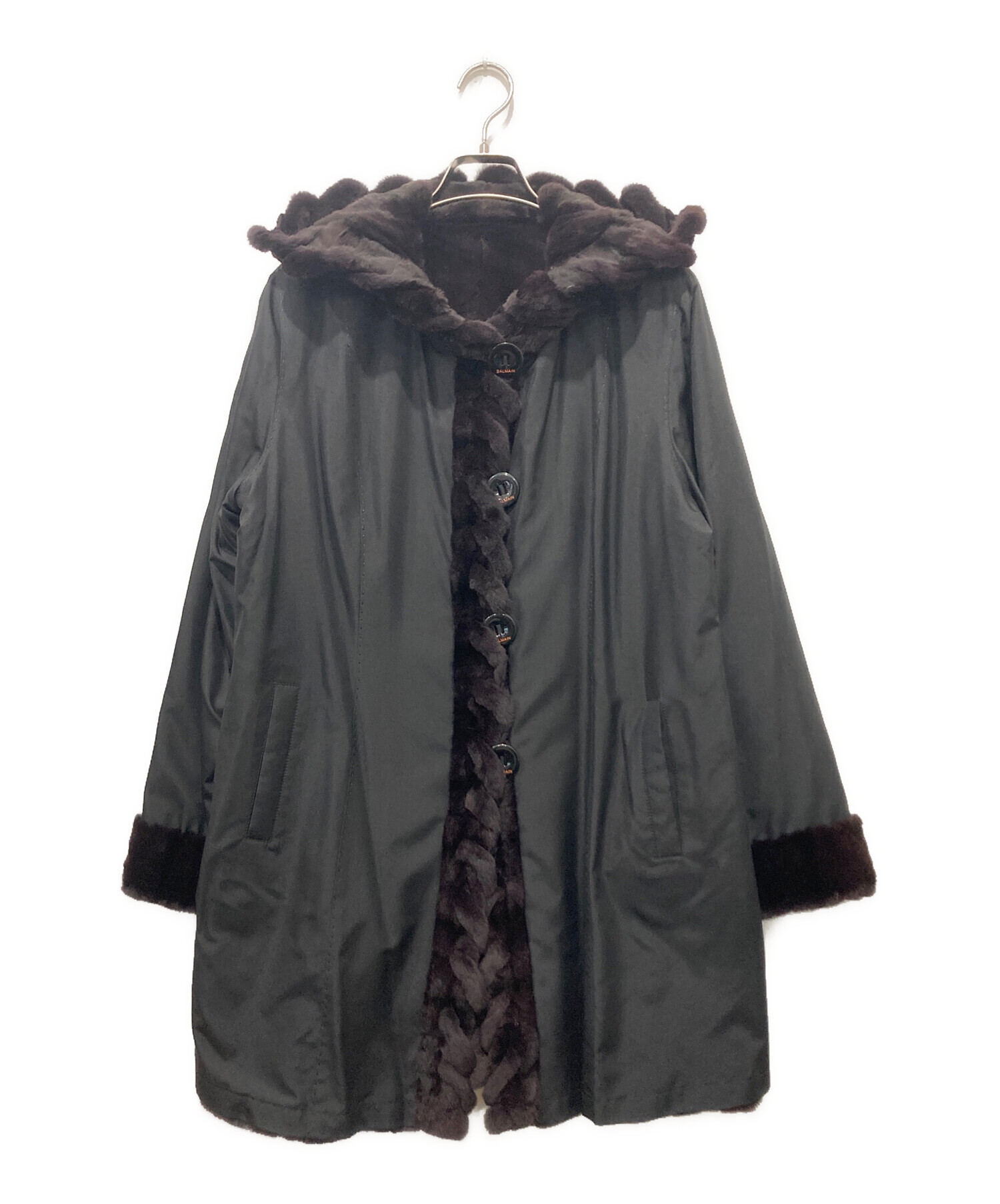 中古・古着通販】BALMAIN (バルマン) ミンクファーシルクリバーシブル 