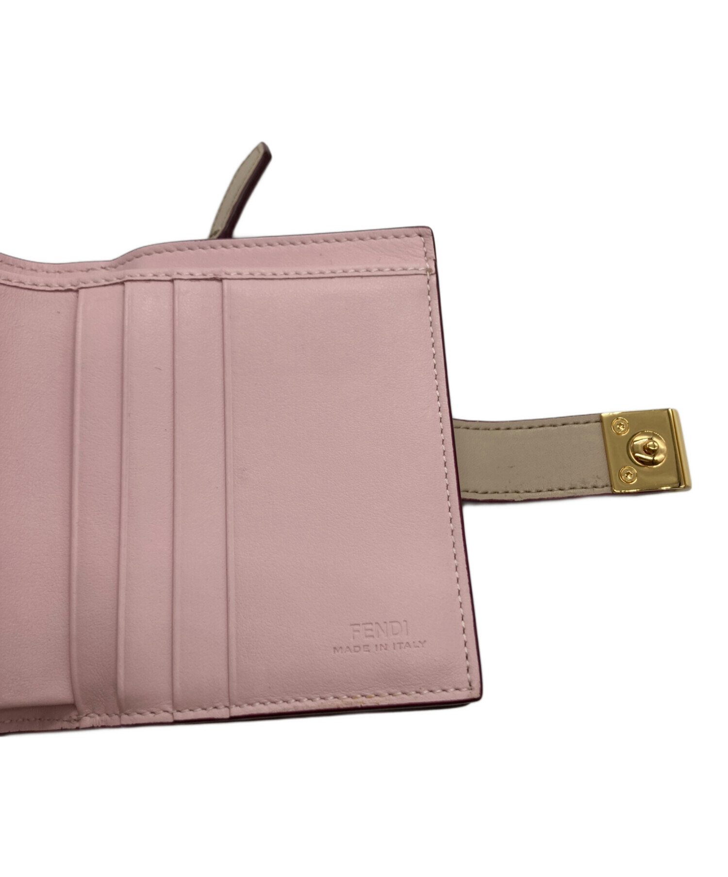 中古・古着通販】FENDI (フェンディ) 2つ折り財布 ベージュ｜ブランド