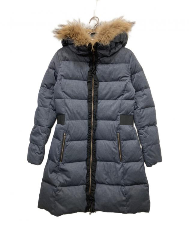 LANVIN en Bleu ダウンコート　38 試着のみ　タグ付き LANVIN en Bleu ファー付きダウンコート 38