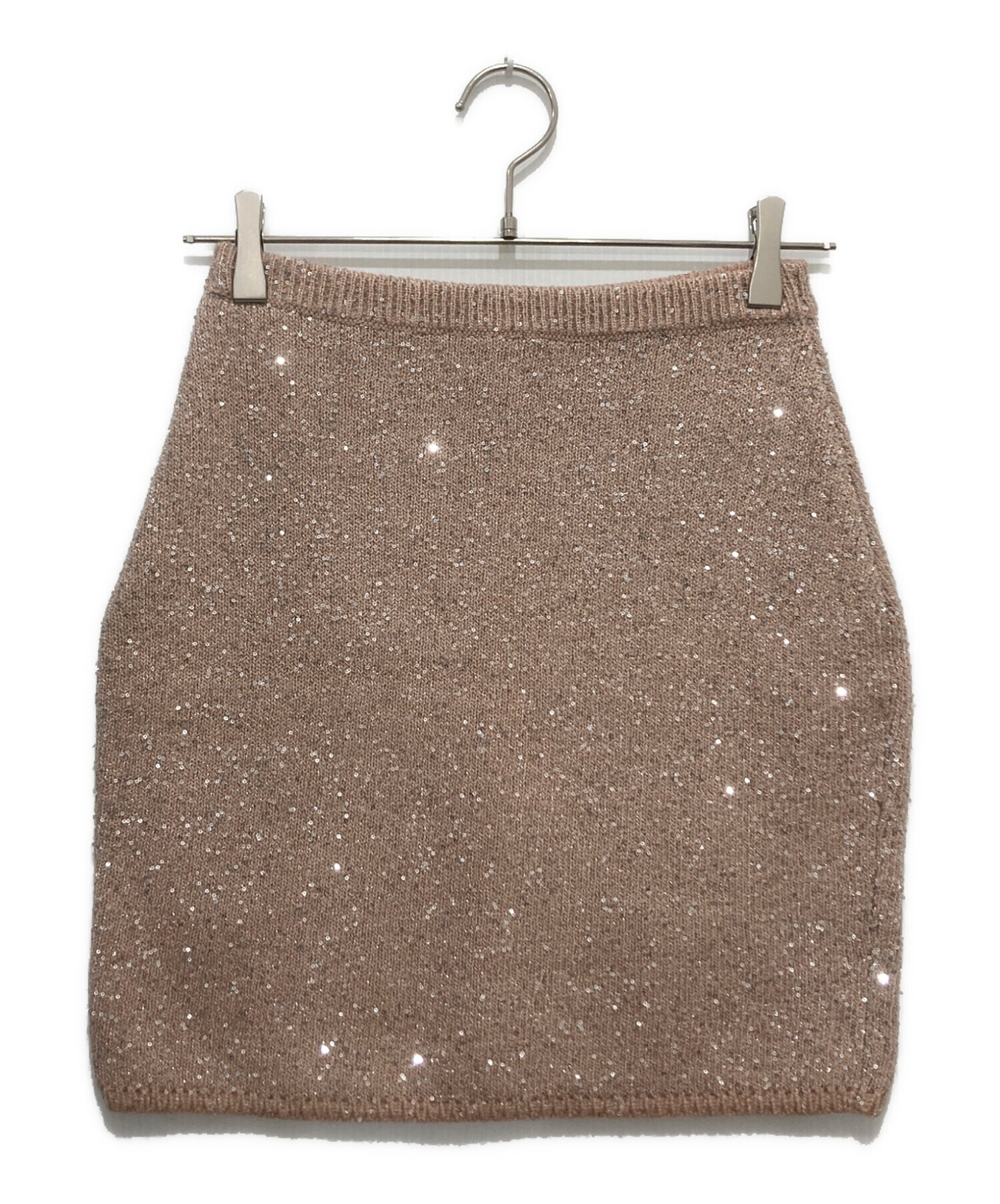 美品　ミュウミュウ スカート 40 中古・古着通販】MIU MIU (ミュウミュウ) スパンコールニットミニ