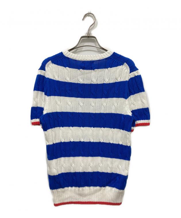 美品　ポロラルフローレン　PIMA COTTON　半袖ケーブルニット　ボーダー 中古・古着通販】POLO RALPH LAUREN (ポロ・ラルフローレン) PIMA