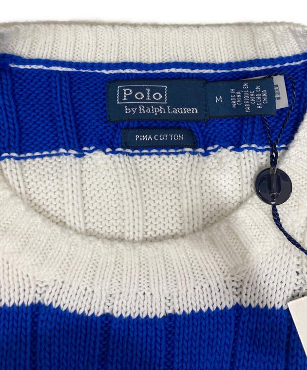 新品未使用　ポロ ラルフローレン PIMA COTTON 半袖ボーダーニット 中古・古着通販】POLO RALPH LAUREN (ポロ・ラルフローレン) PIMA