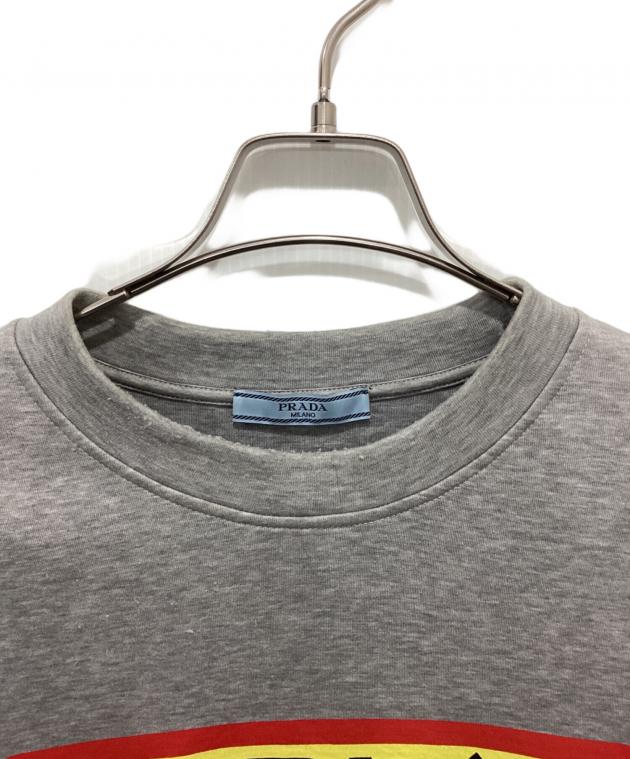 中古・古着通販】PRADA (プラダ) バナナロゴスウェットTシャツ グレー 