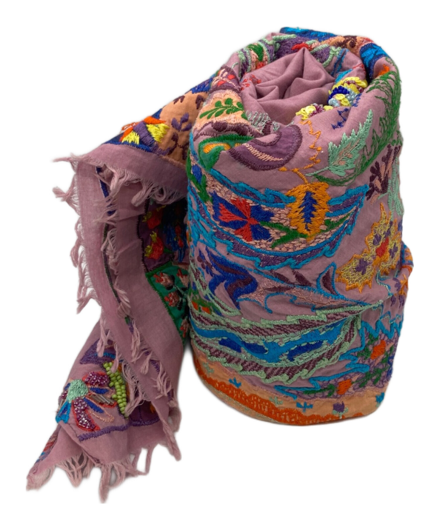 中古・古着通販】ETRO (エトロ) ペイズリー刺繍大判スカーフ パープル