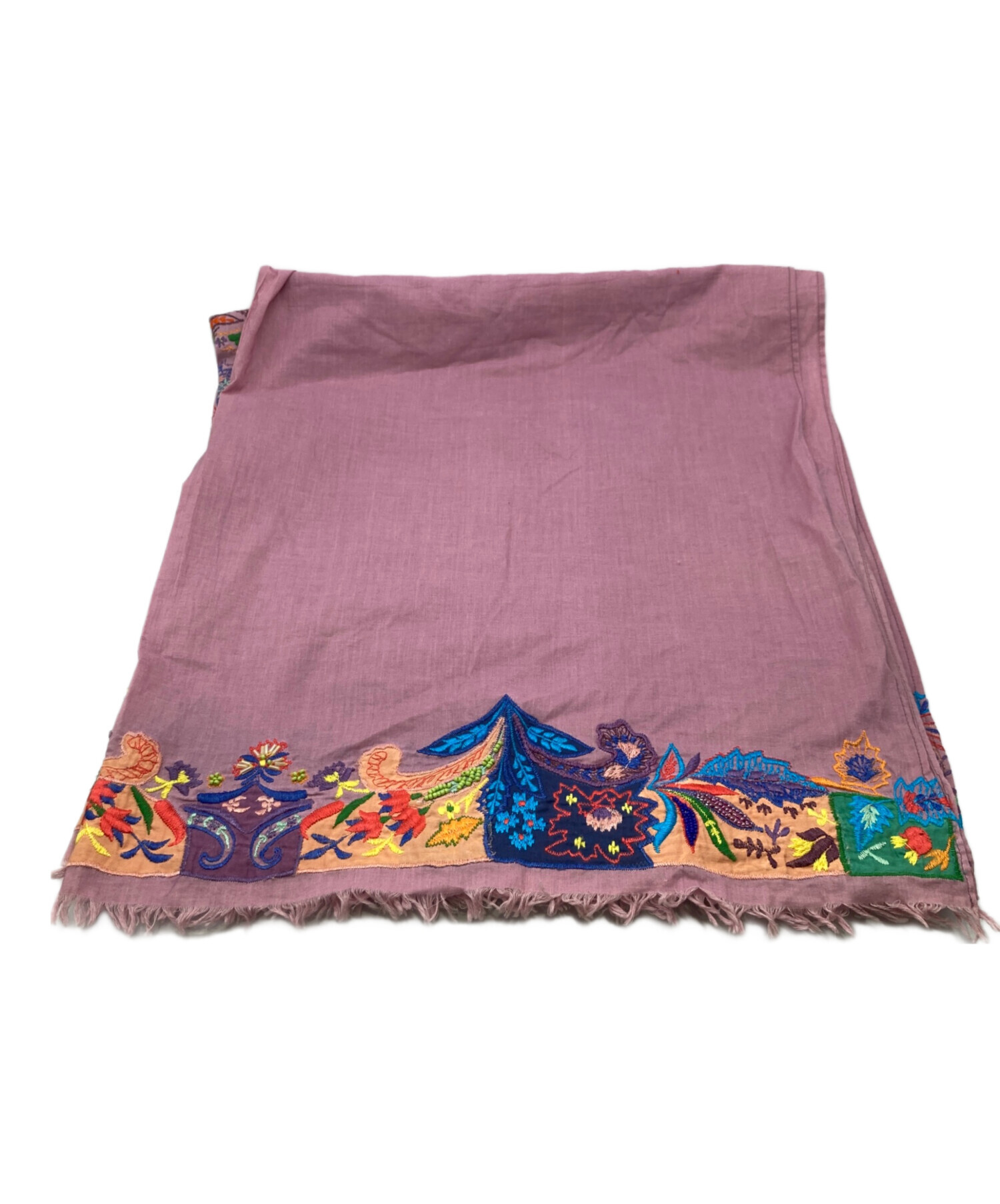 中古・古着通販】ETRO (エトロ) ペイズリー刺繍大判スカーフ パープル