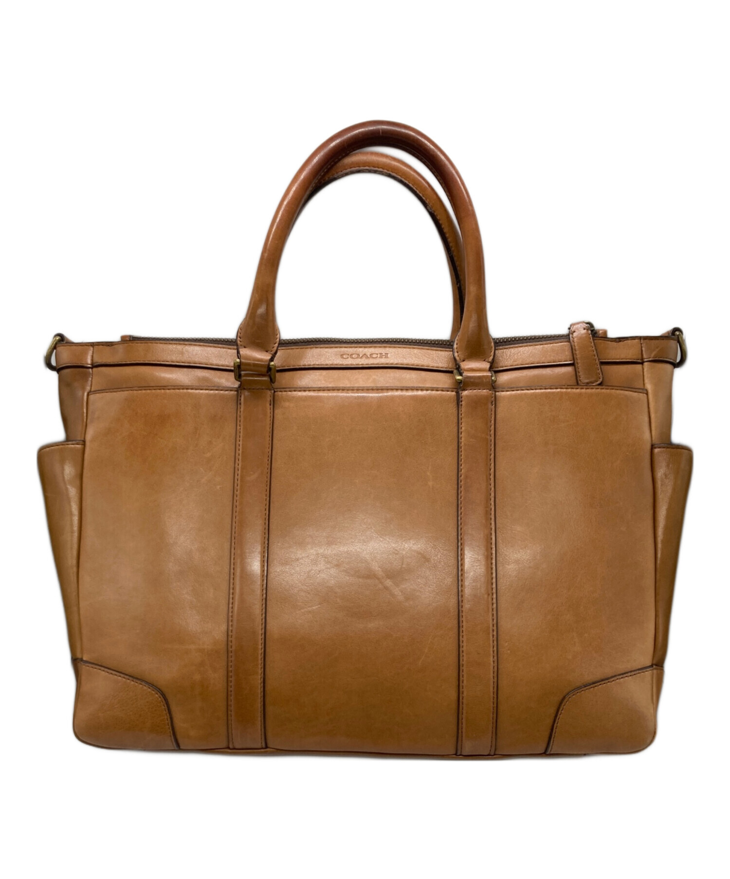 中古・古着通販】COACH (コーチ) レザーブリーフケース ブラウン