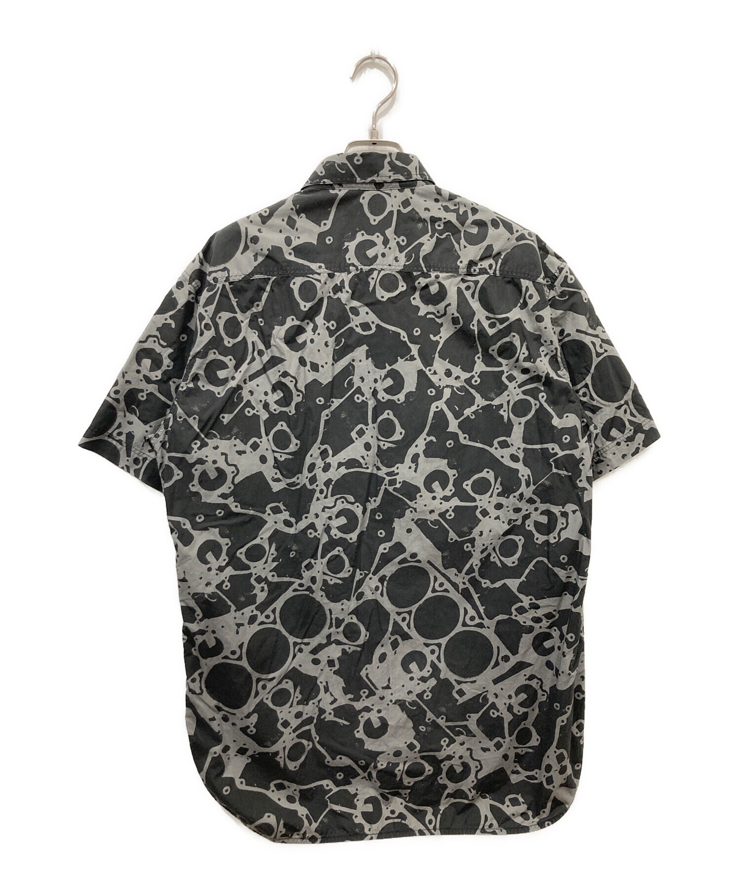 BALENCIAGA バレンシアガ 半袖シャツ　サイズ38 中古・古着通販】BALENCIAGA (バレンシアガ) 総柄半袖シャツ ブラック
