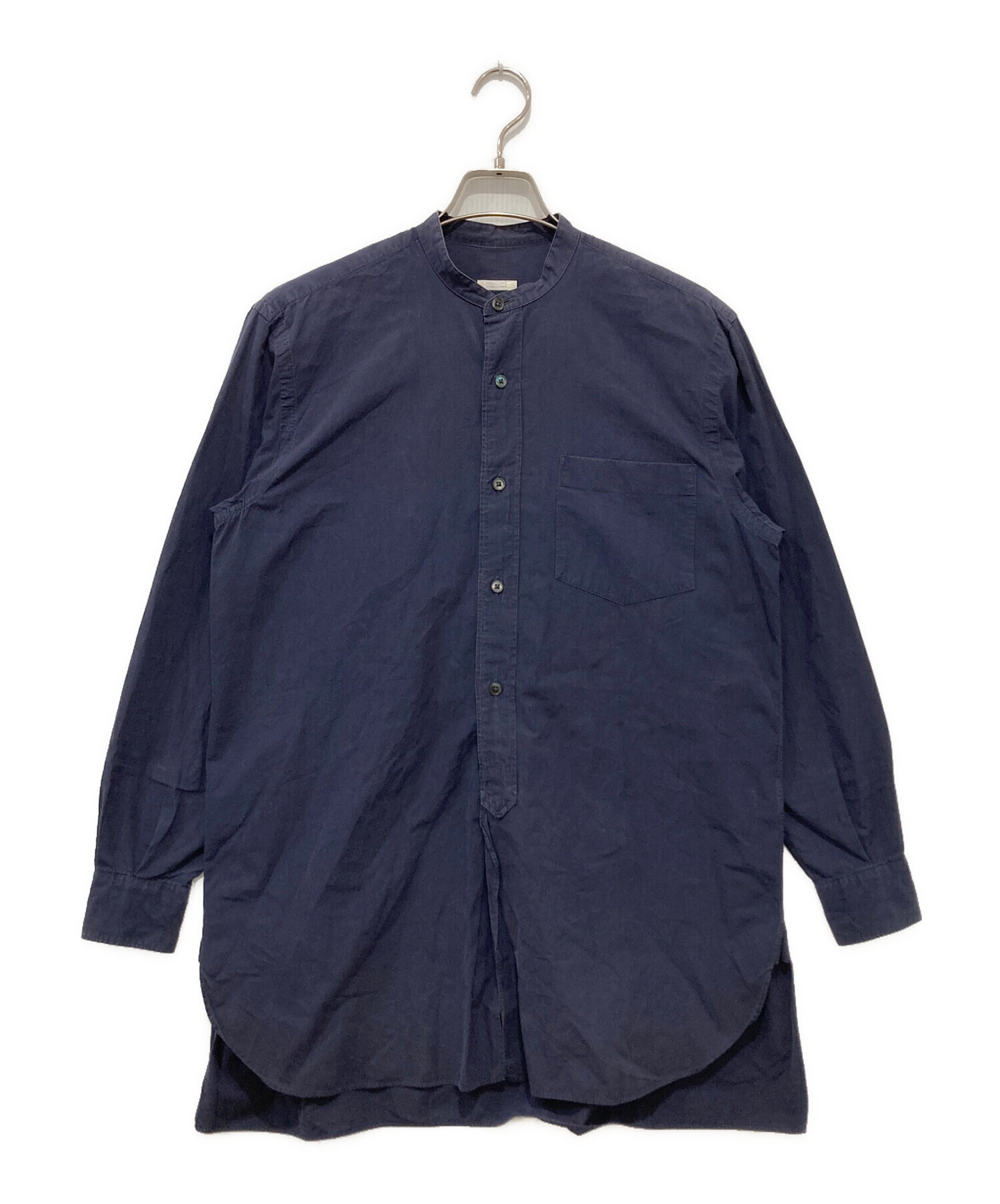 中古・古着通販】COMOLI (コモリ) バンドカラーシャツ ネイビー サイズ