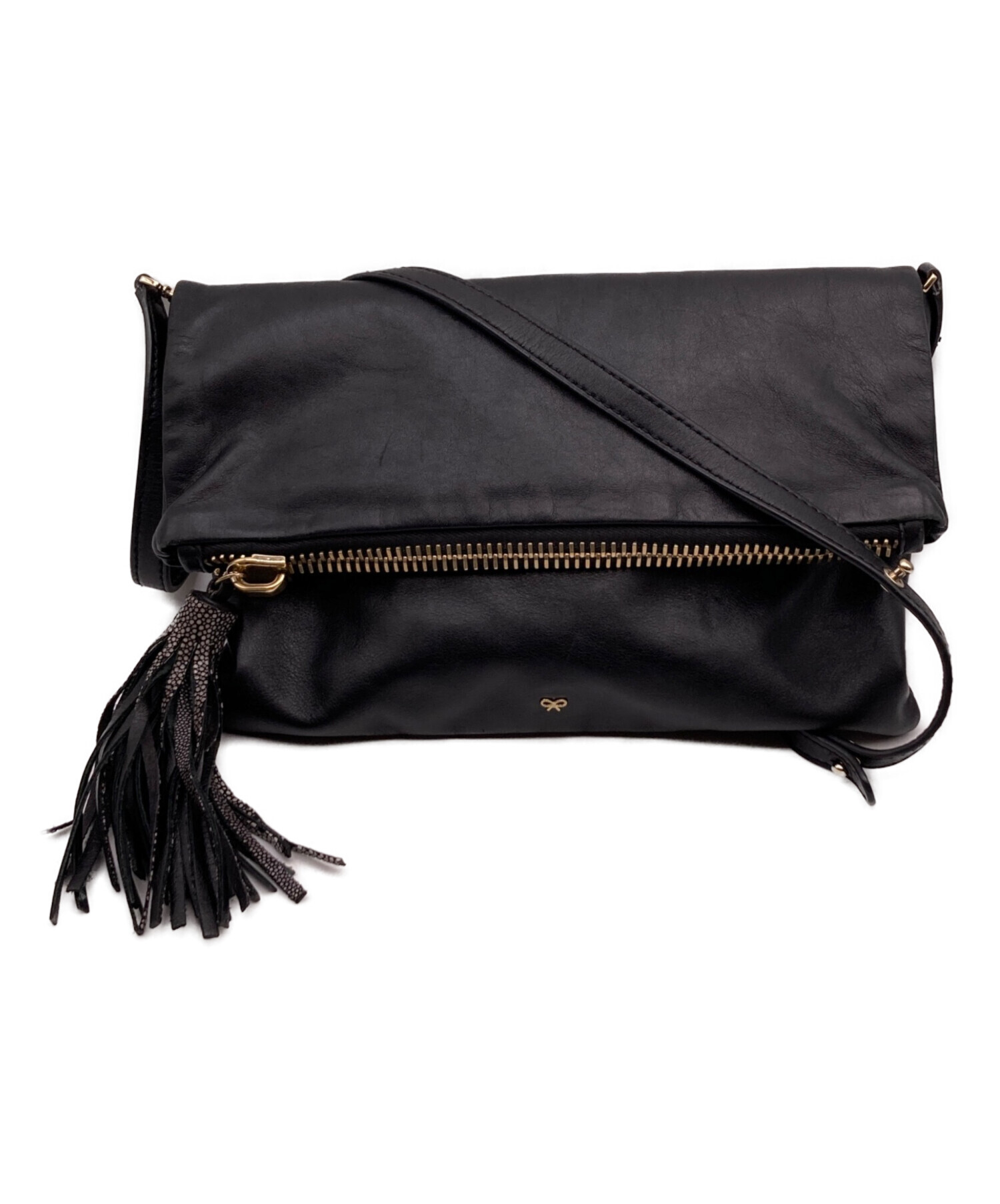ANYA HIND MARCH レザー2wayバッグ ブラック 中古・古着通販】ANYA HINDMARCH (アニヤ・ハインドマーチ) 2WAY