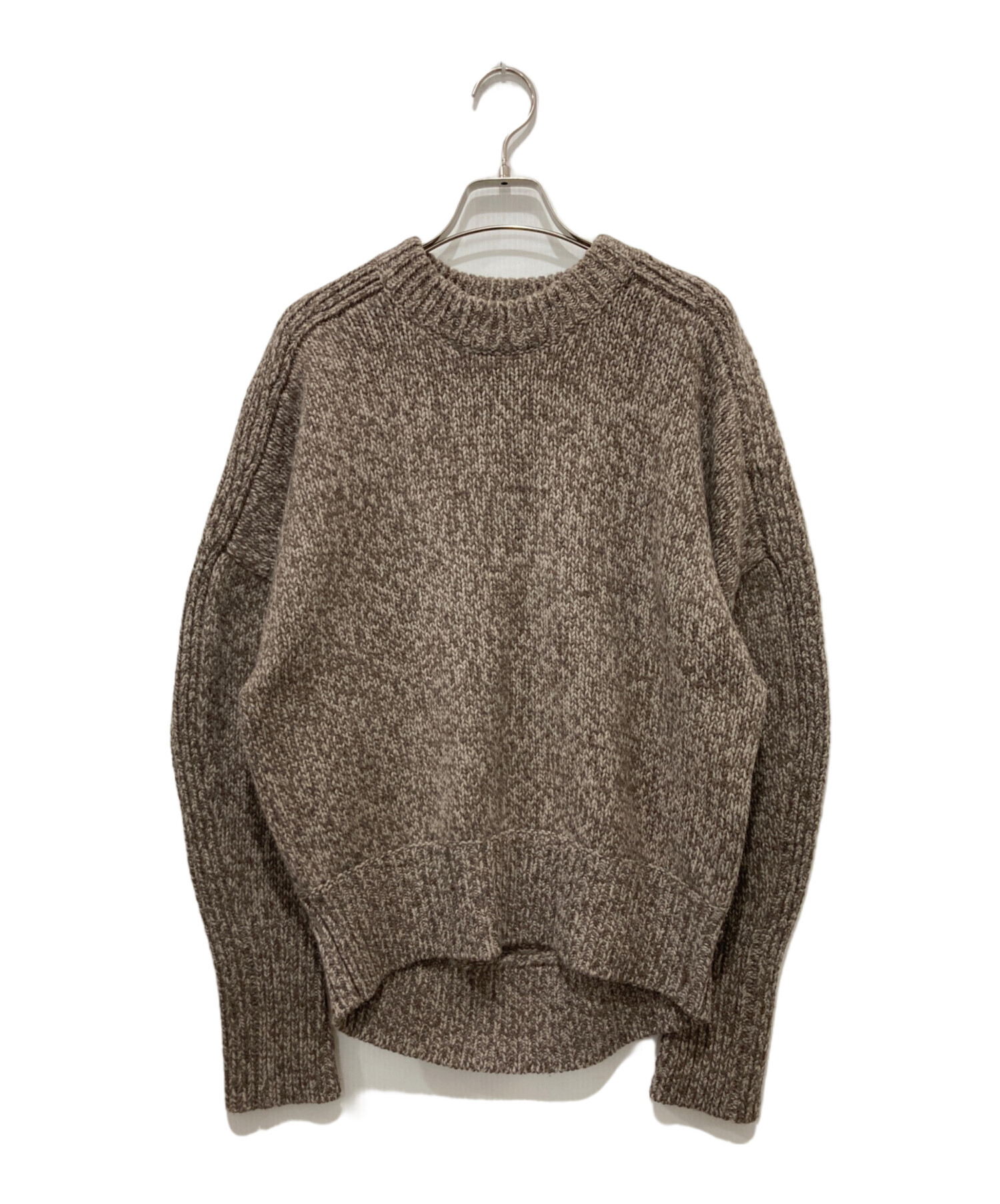 中古・古着通販】HYKE (ハイク) クルーネックニット ブラウン サイズ:1