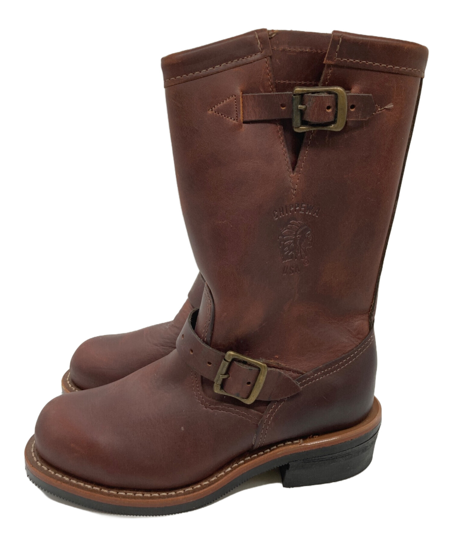 1*n様 Chippewa チペワ ベックマン ブラウン エイジング 中古・古着通販】CHIPPEWA (チペワ) エンジニアブーツ ブラウン サイズ