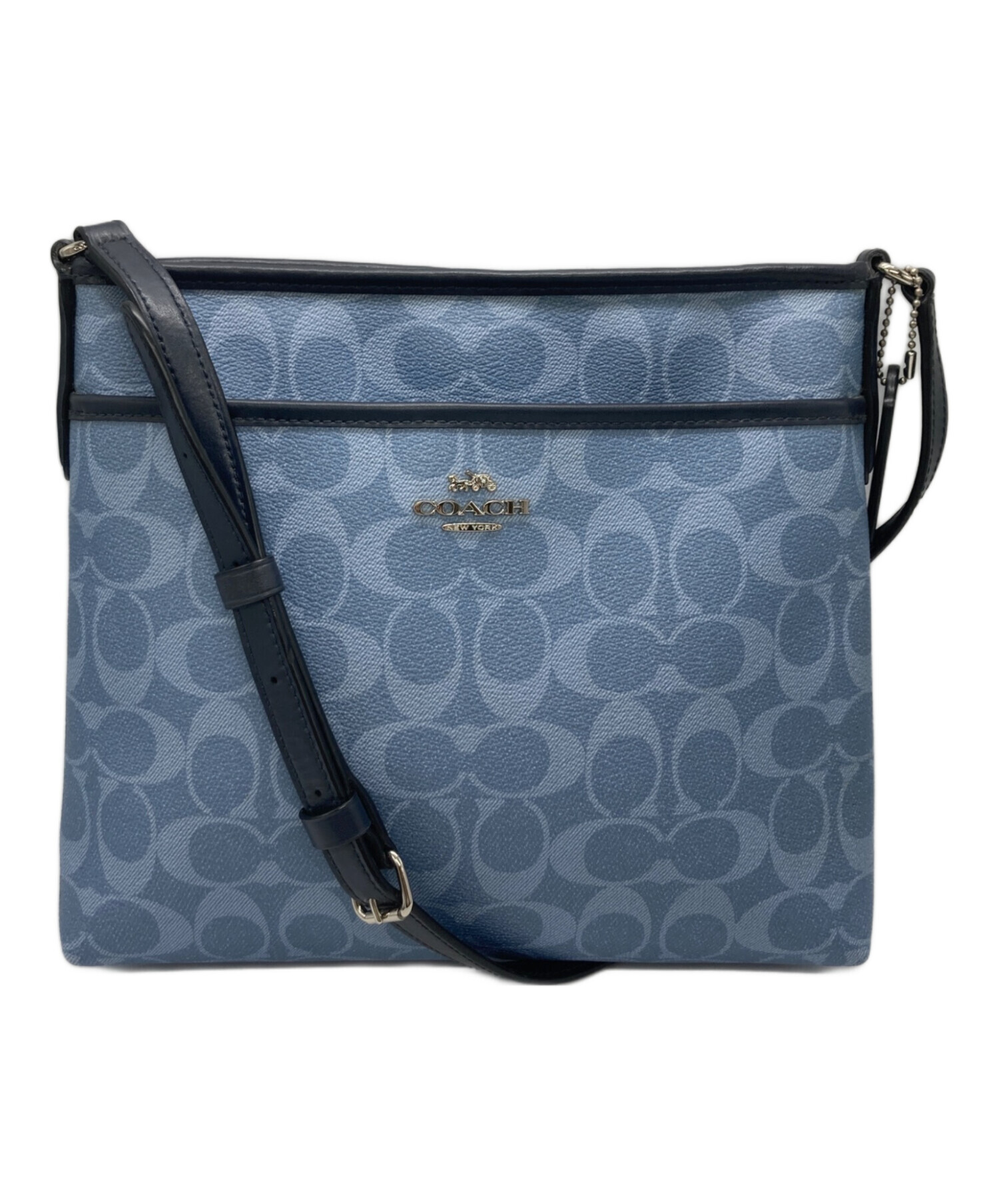 中古・古着通販】COACH (コーチ) ショルダーバッグ ブルー×ネイビー