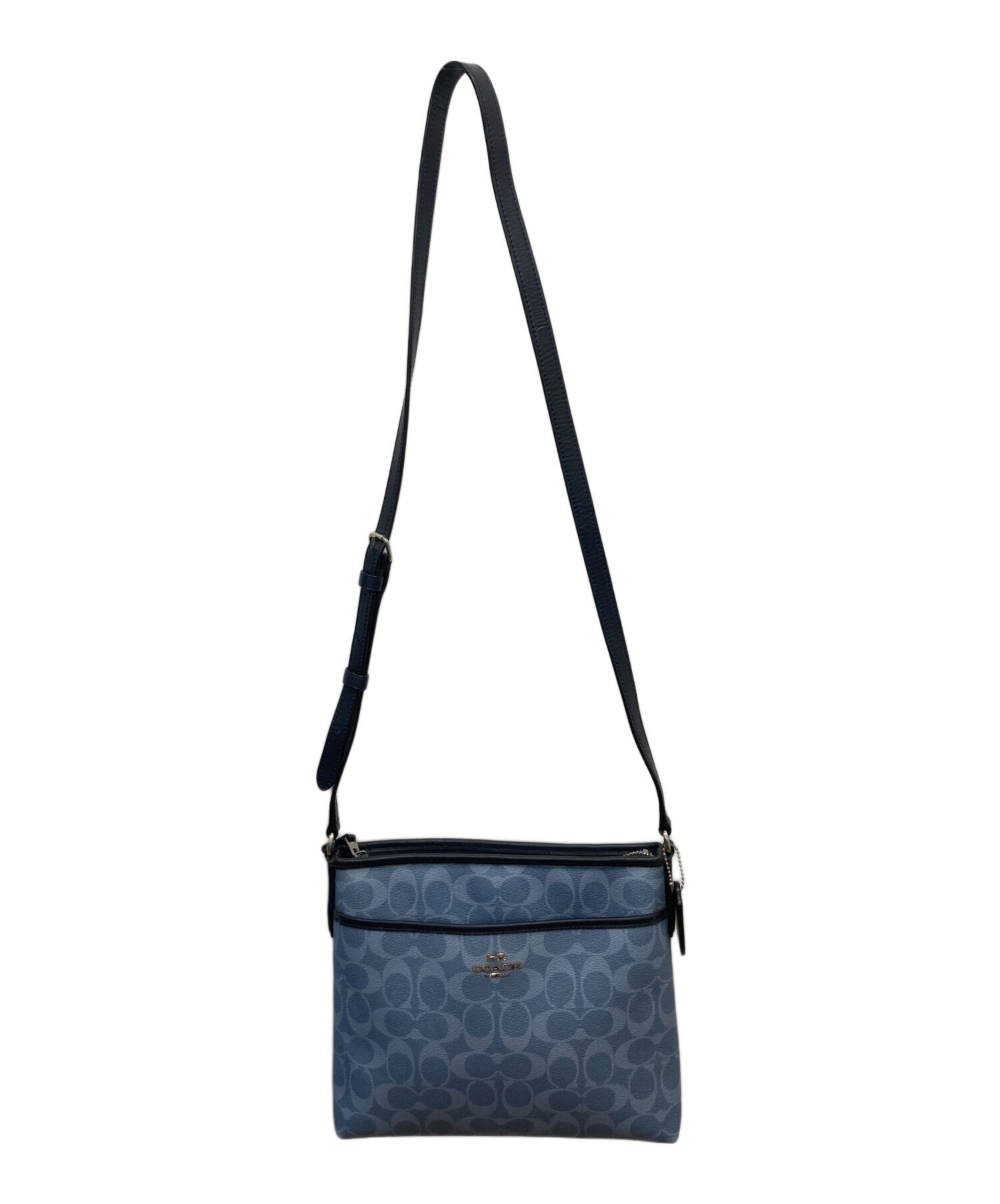 中古・古着通販】COACH (コーチ) ショルダーバッグ ブルー×ネイビー