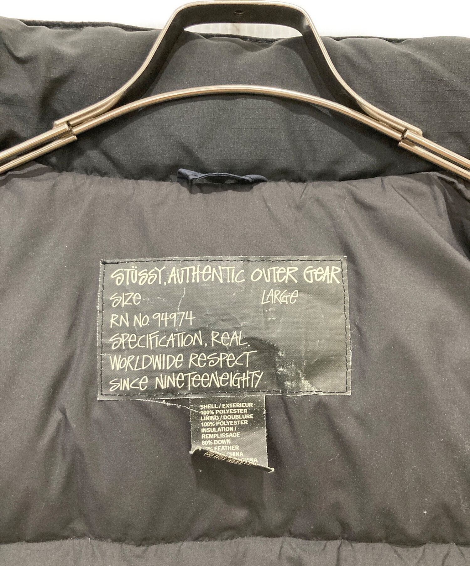 中古・古着通販】stussy (ステューシー) ワールドタグ ダウンベスト 