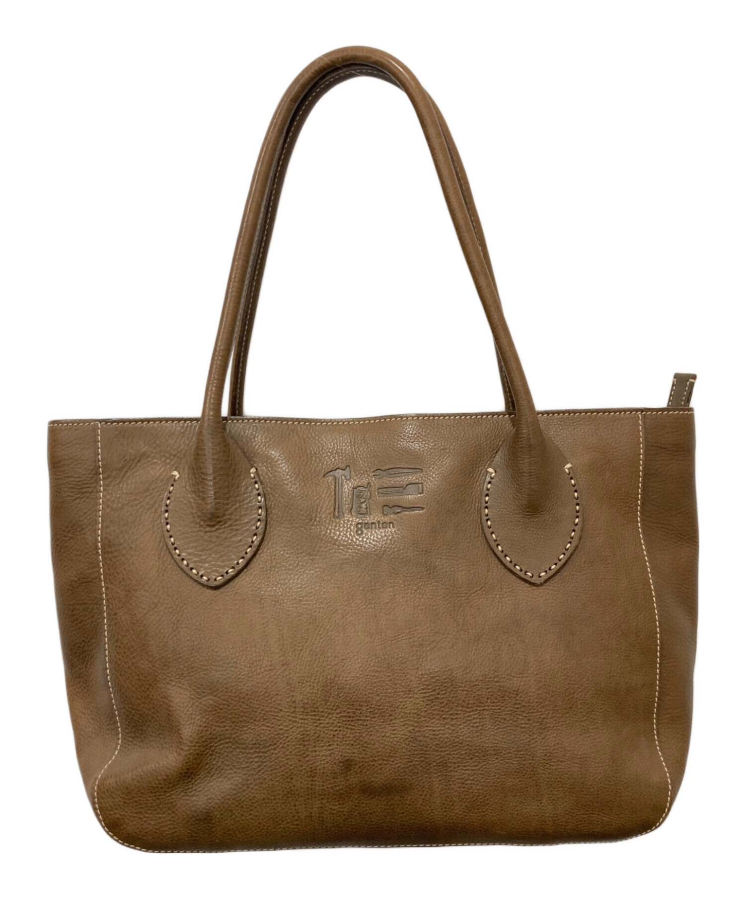 中古・古着通販】genten (ゲンテン) レザートートバッグ ブラウン