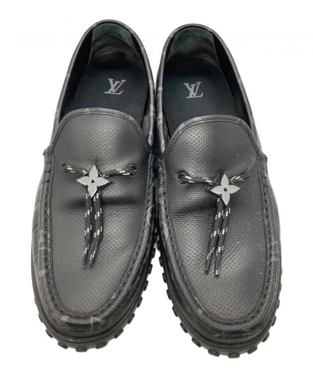 LOUIS VUITTON ブラックレザー ローファー 中古・古着通販】LOUIS VUITTON (ルイ ヴィトン) LV レーサー