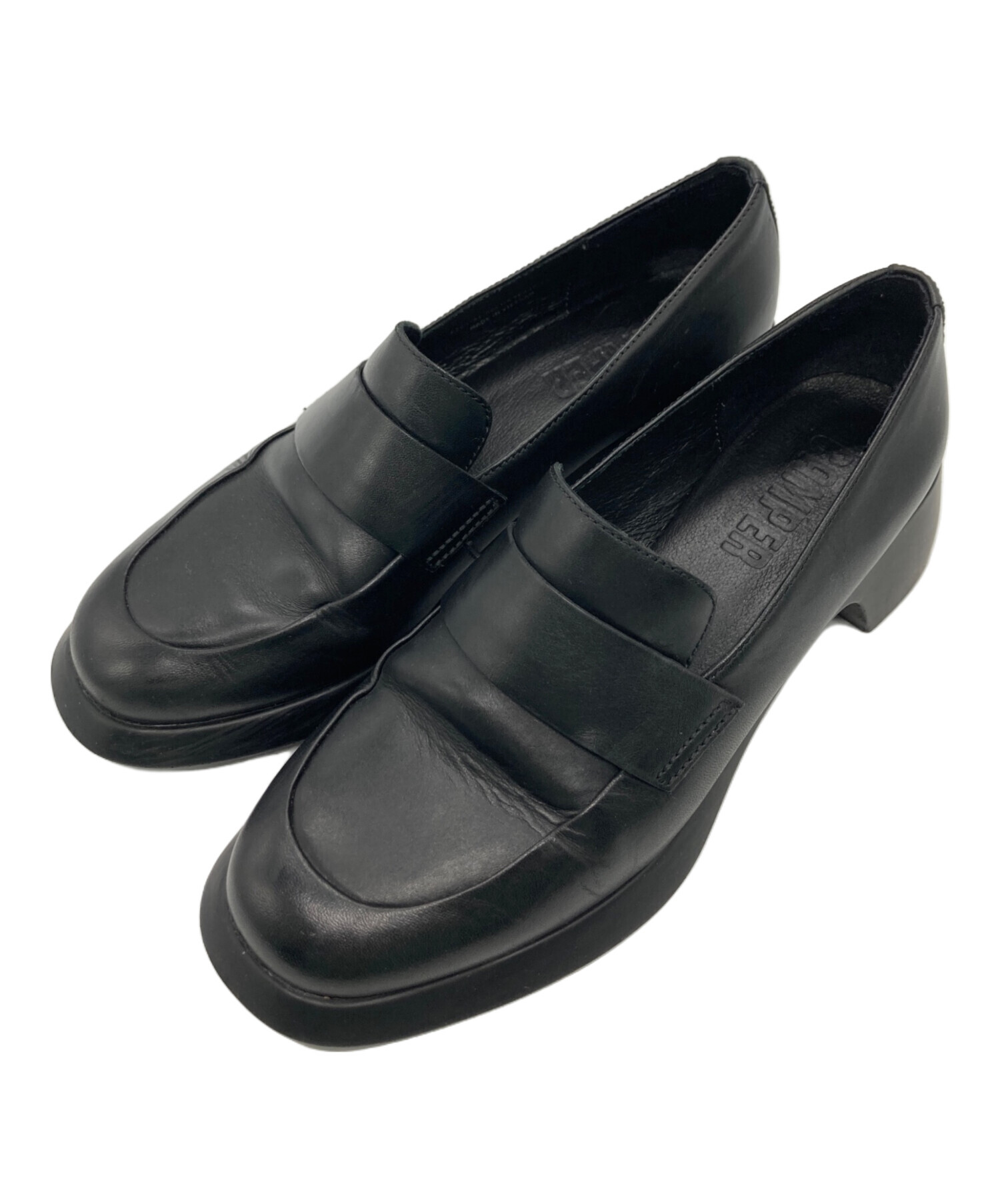 CAMPER Trisha ミッドヒールローファーシューズ ブラック 中古・古着通販】CAMPER (カンペール) Trisha ヒールローファー