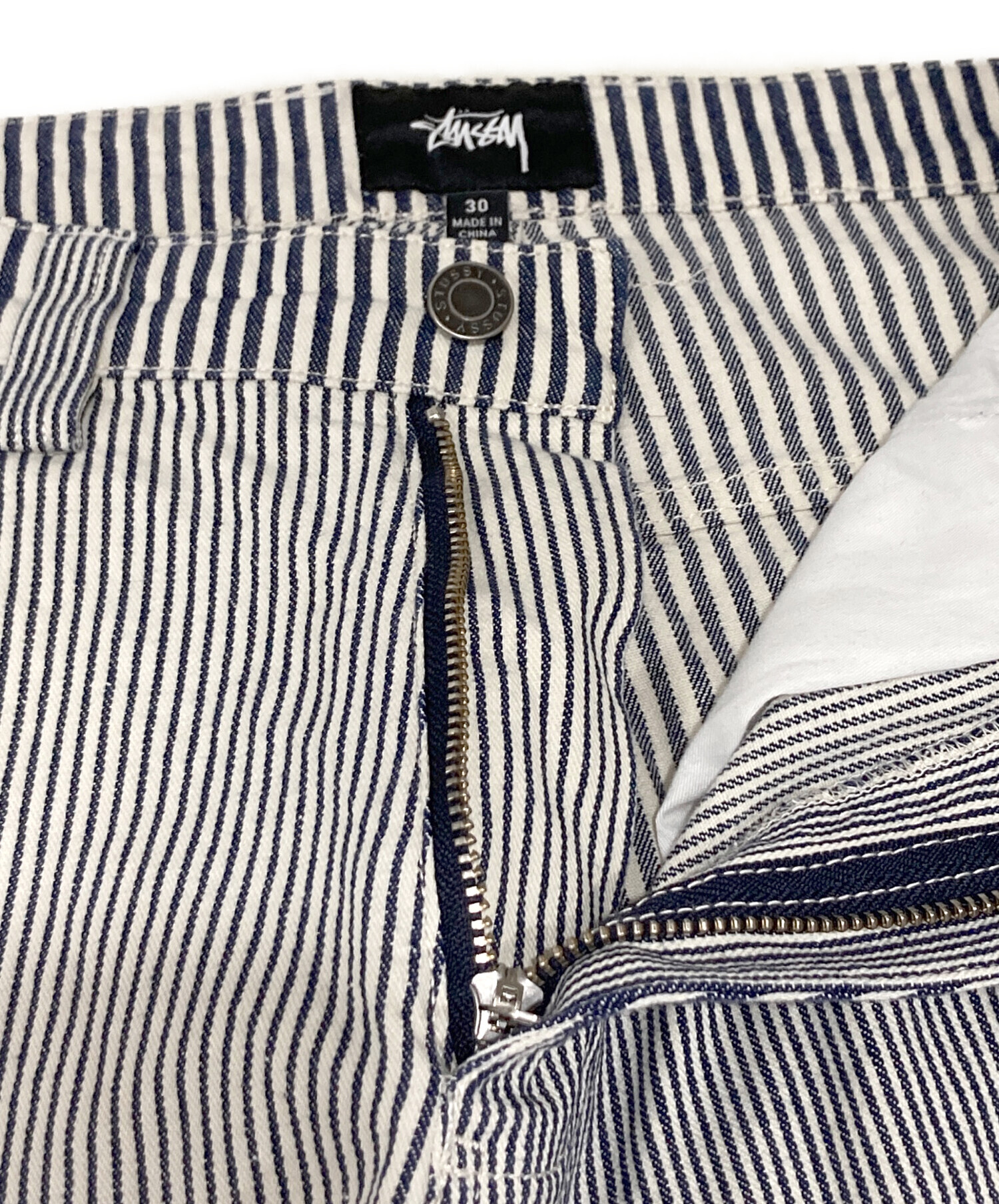 中古・古着通販】stussy (ステューシー) ヒッコリーダブルニーパンツ