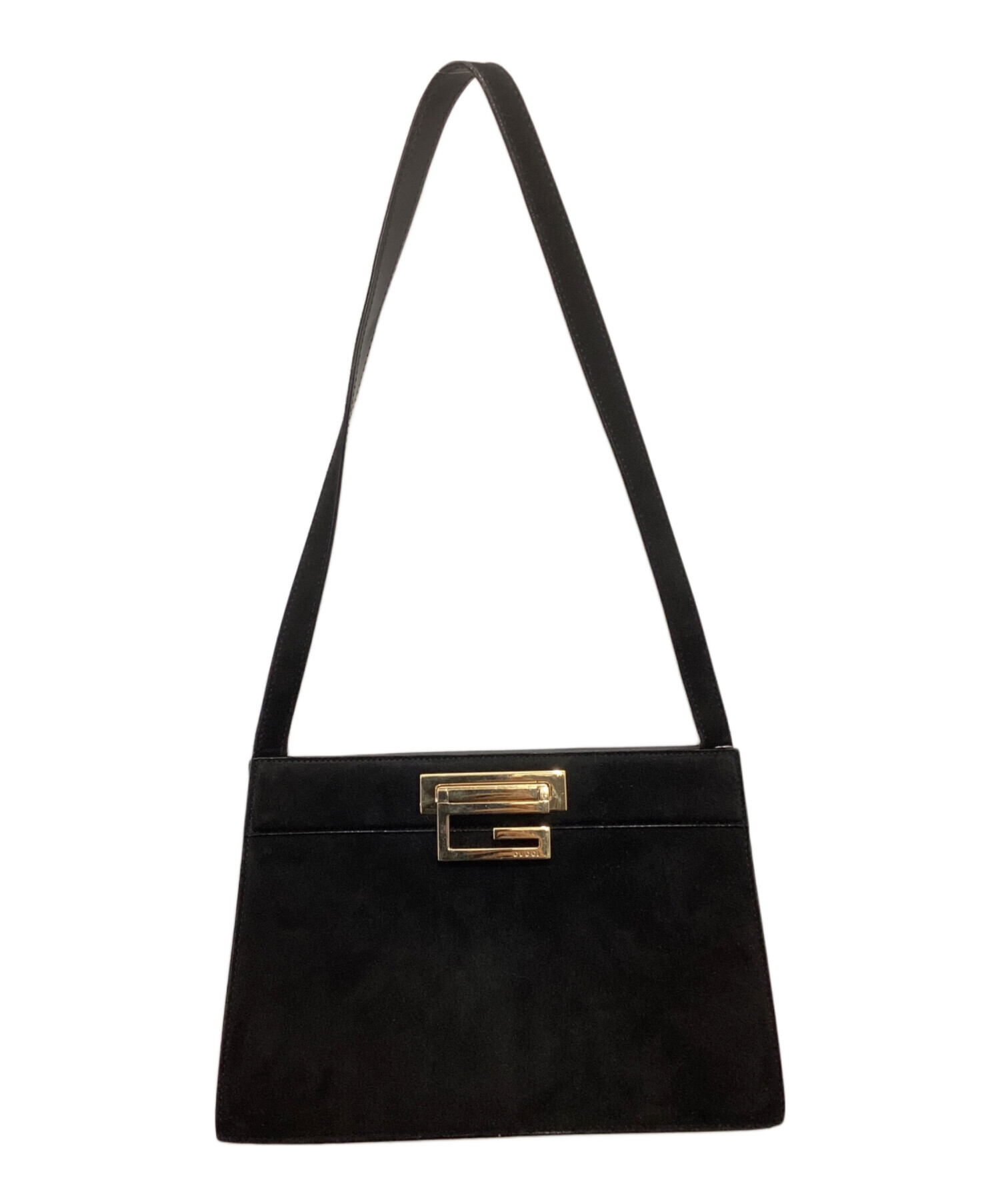 中古・古着通販】GUCCI (グッチ) スエードハンドバッグ ブラック