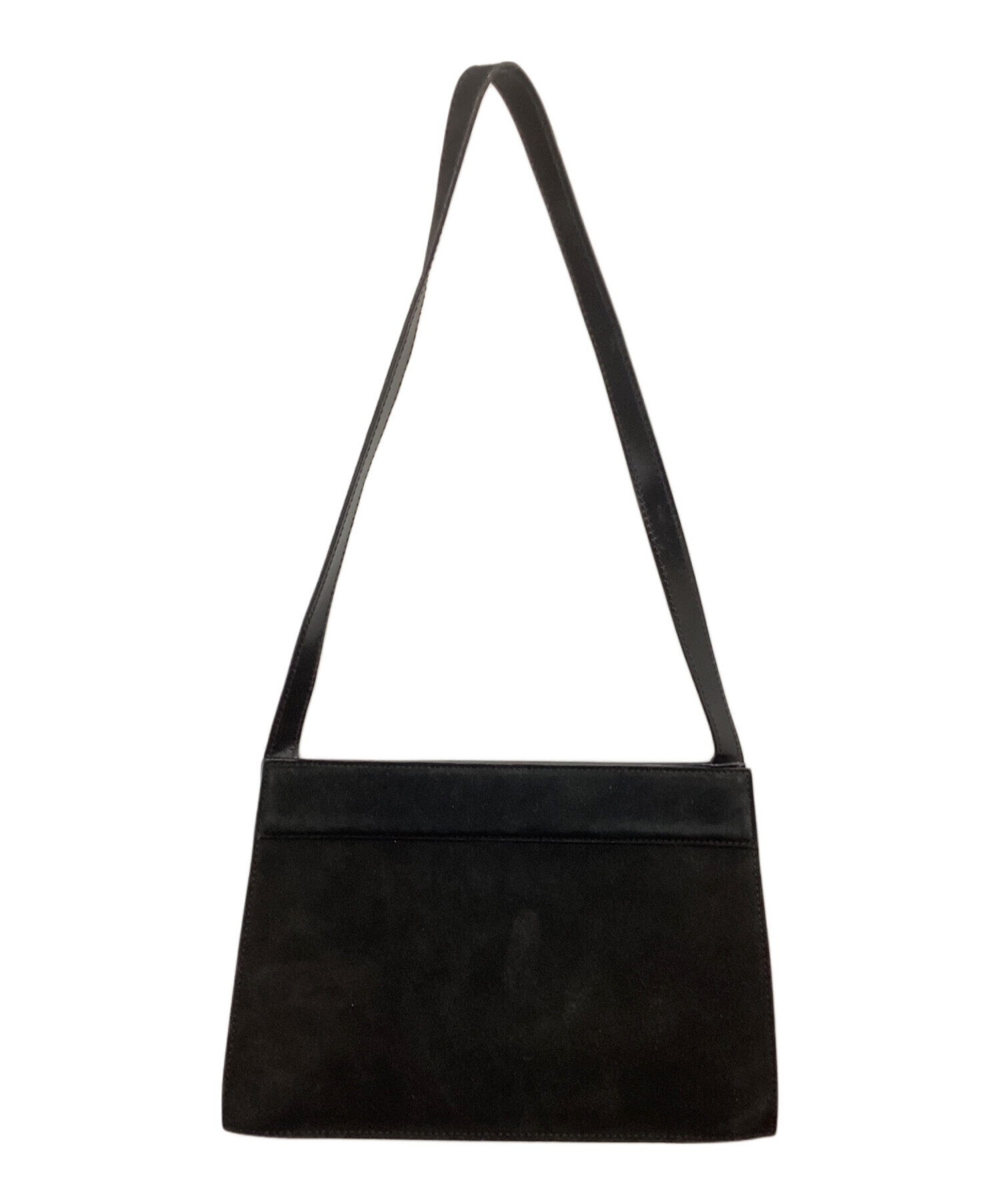 中古・古着通販】GUCCI (グッチ) スエードハンドバッグ ブラック