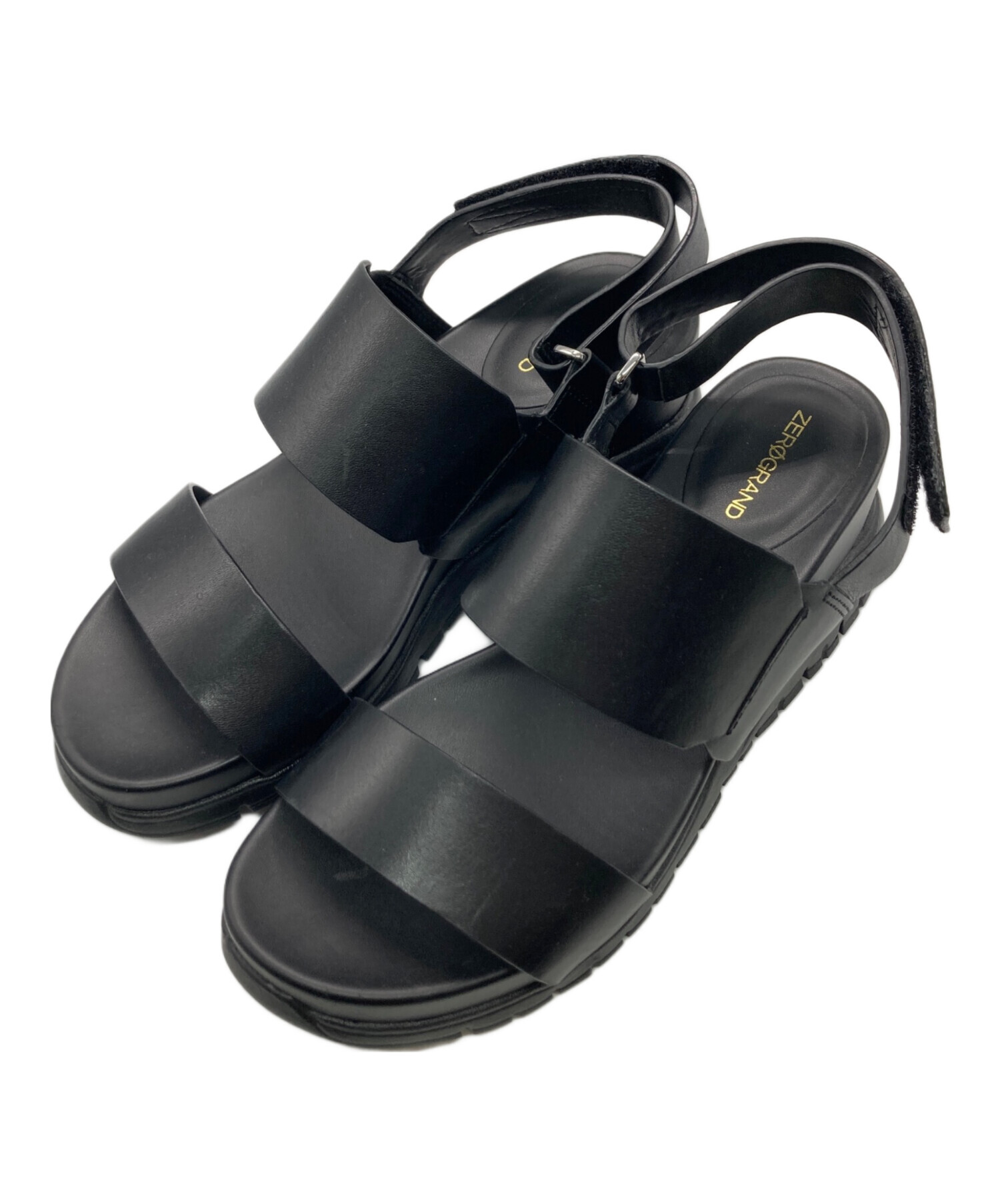 Cole Haan ブラック グレー ウェッジサンダル 中古・古着通販】COLE HAAN (コールハーン) ゼログランドウェッジ