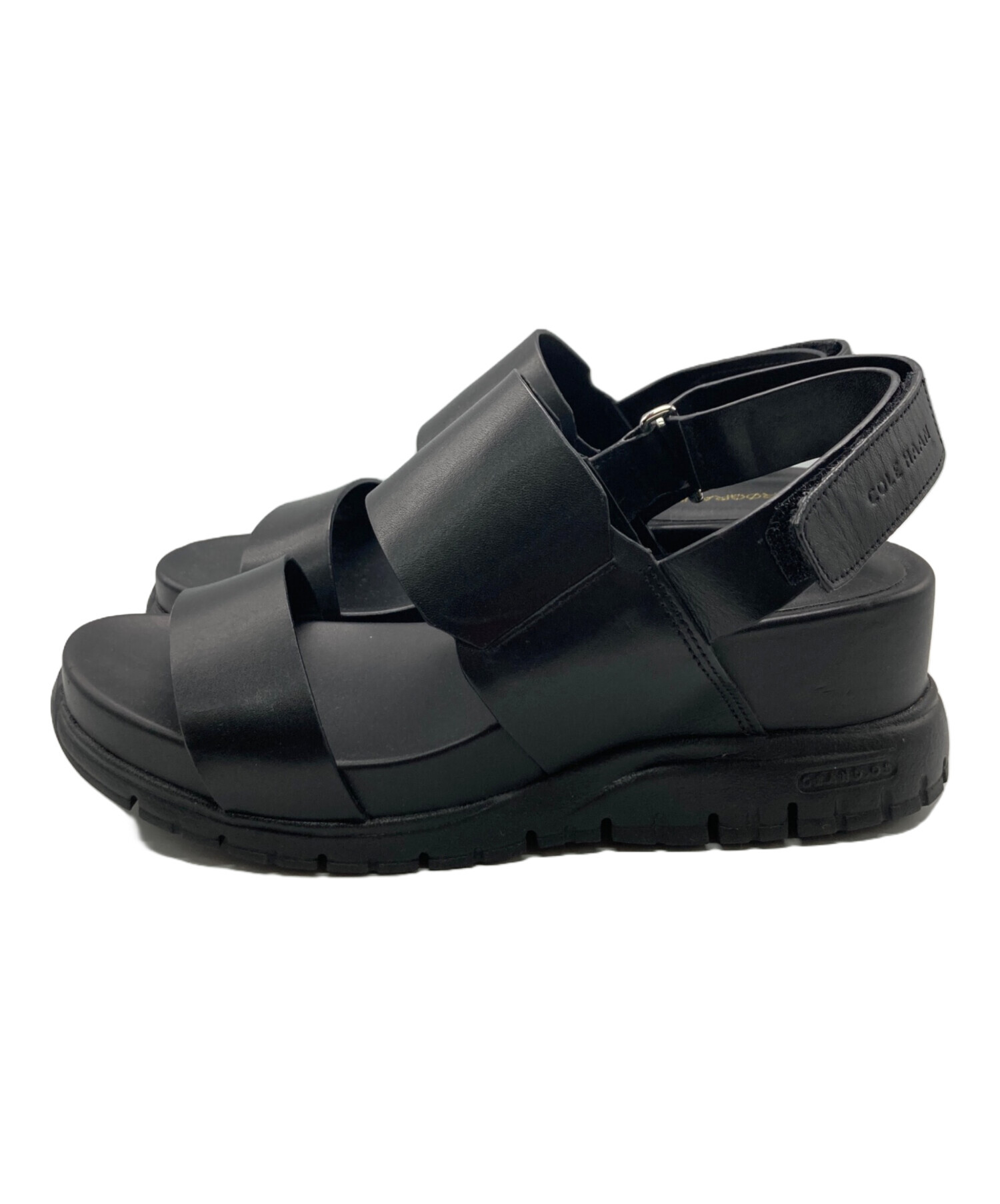 Cole Haan ブラック グレー ウェッジサンダル 中古・古着通販】COLE HAAN (コールハーン) ゼログランドウェッジ