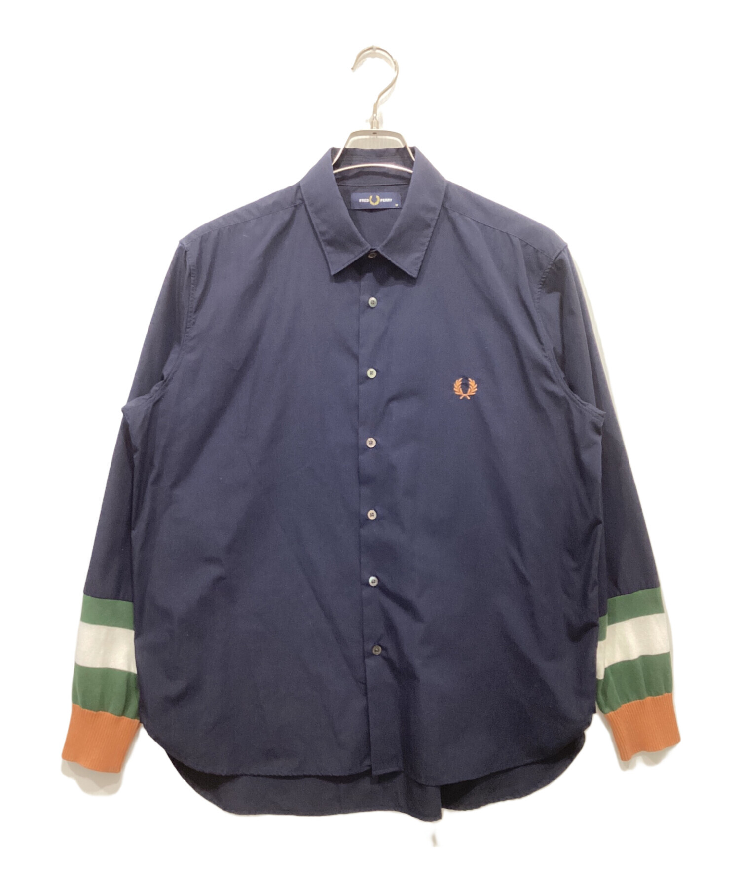 中古・古着通販】FRED PERRY (フレッドペリー) 袖切替シャツ ネイビー 
