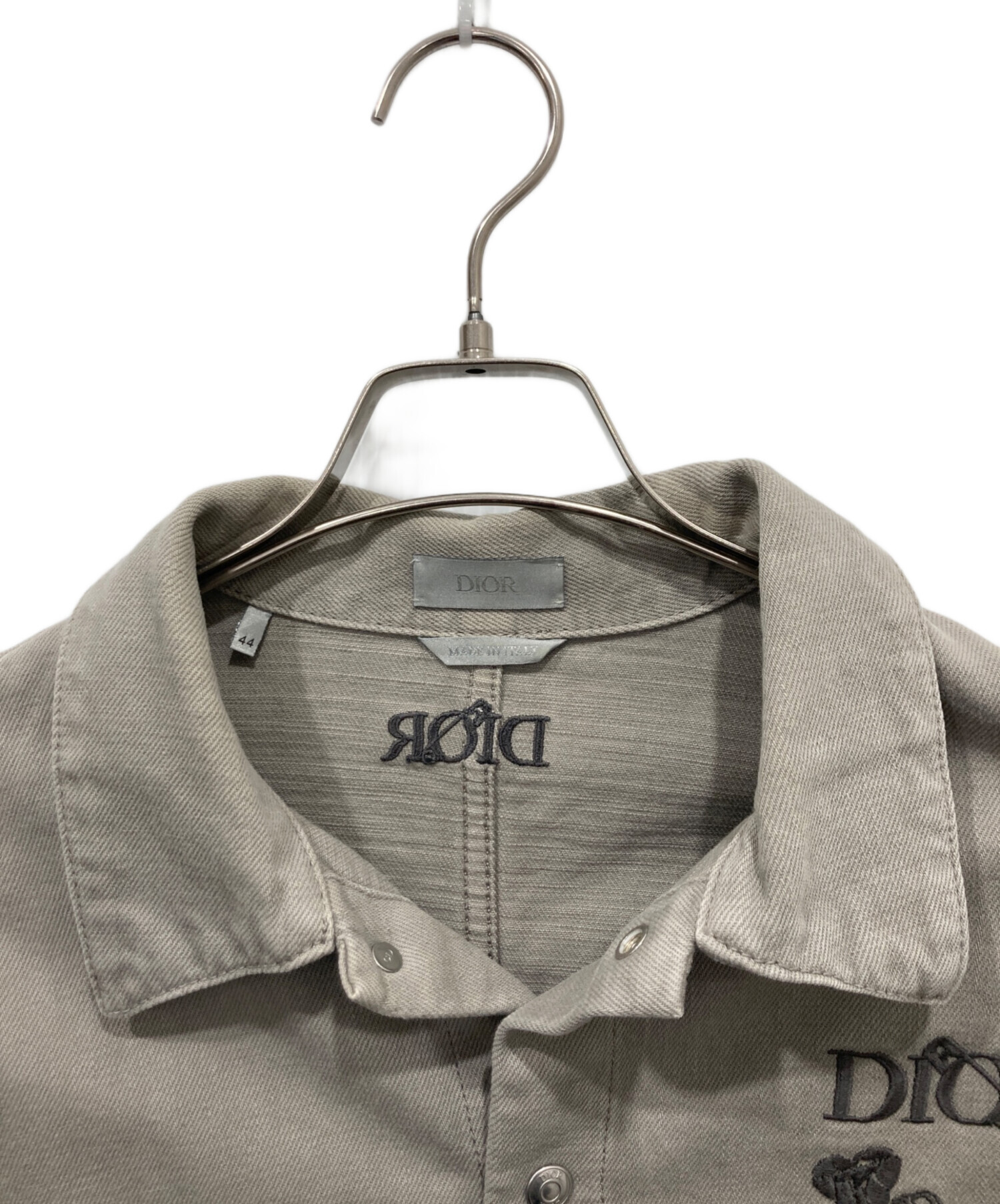 Dior F38 デニムジャケット Used 中古・古着通販】Dior (ディオール) ロゴ刺繍入りデニムシャツ