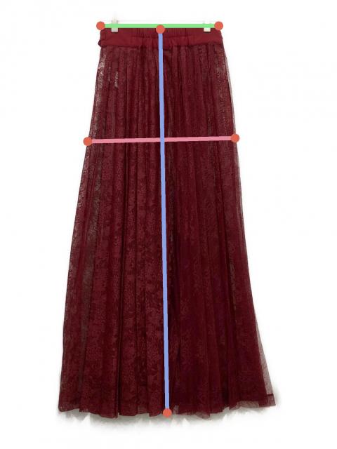 中古・古着通販】Ameri (アメリ) LAYERED LACE PLEATS SKIRT レッド