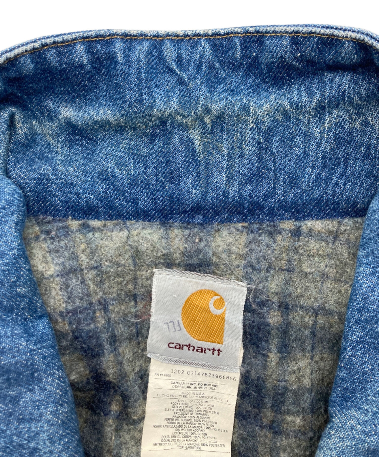 中古・古着通販】CarHartt (カーハート) Blanket Lined Denim Jacket