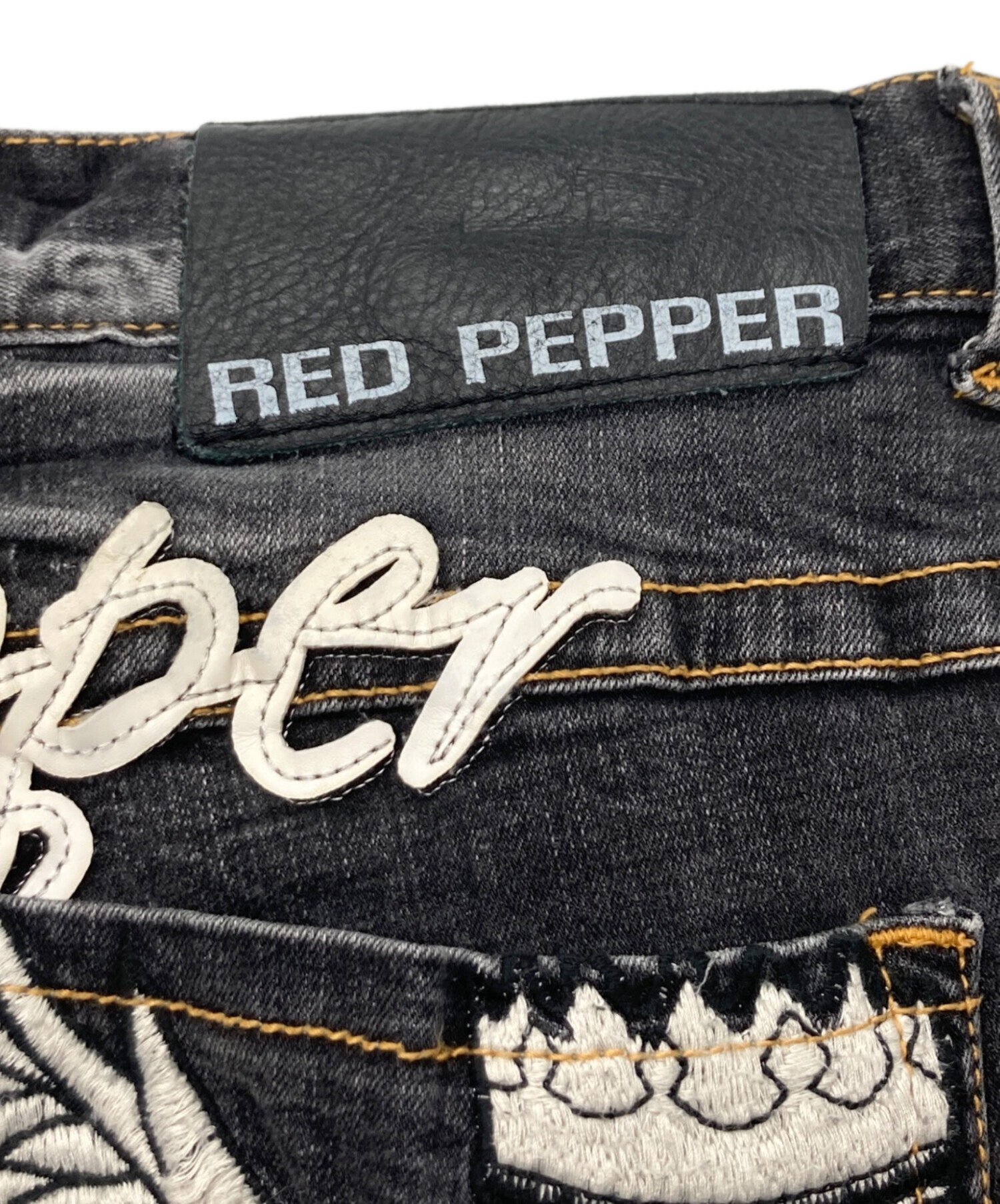 中古・古着通販】RED PEPPER (レッドペッパ) ドクロ刺繍デニムパンツ
