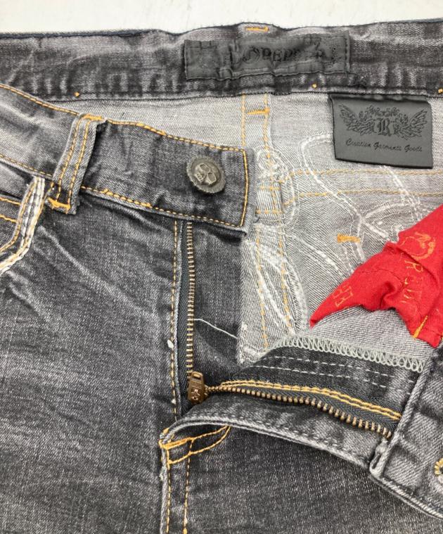 激レア/vanson × RED PEPPER/刺繍/ドクロ/デニムパンツ/28 中古・古着通販】RED PEPPER (レッドペッパ) ドクロ刺繍デニムパンツ