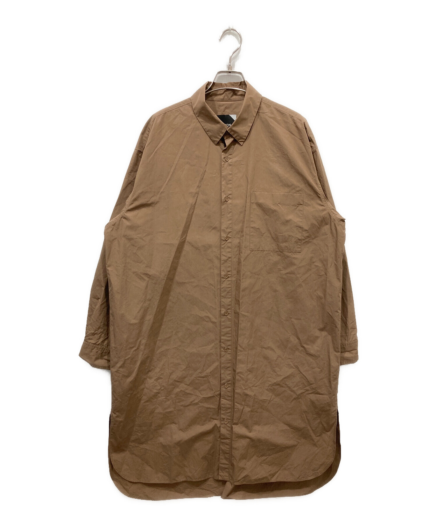 中古・古着通販】ATON (エイトン) シャツワンピース ブラウン サイズ:2