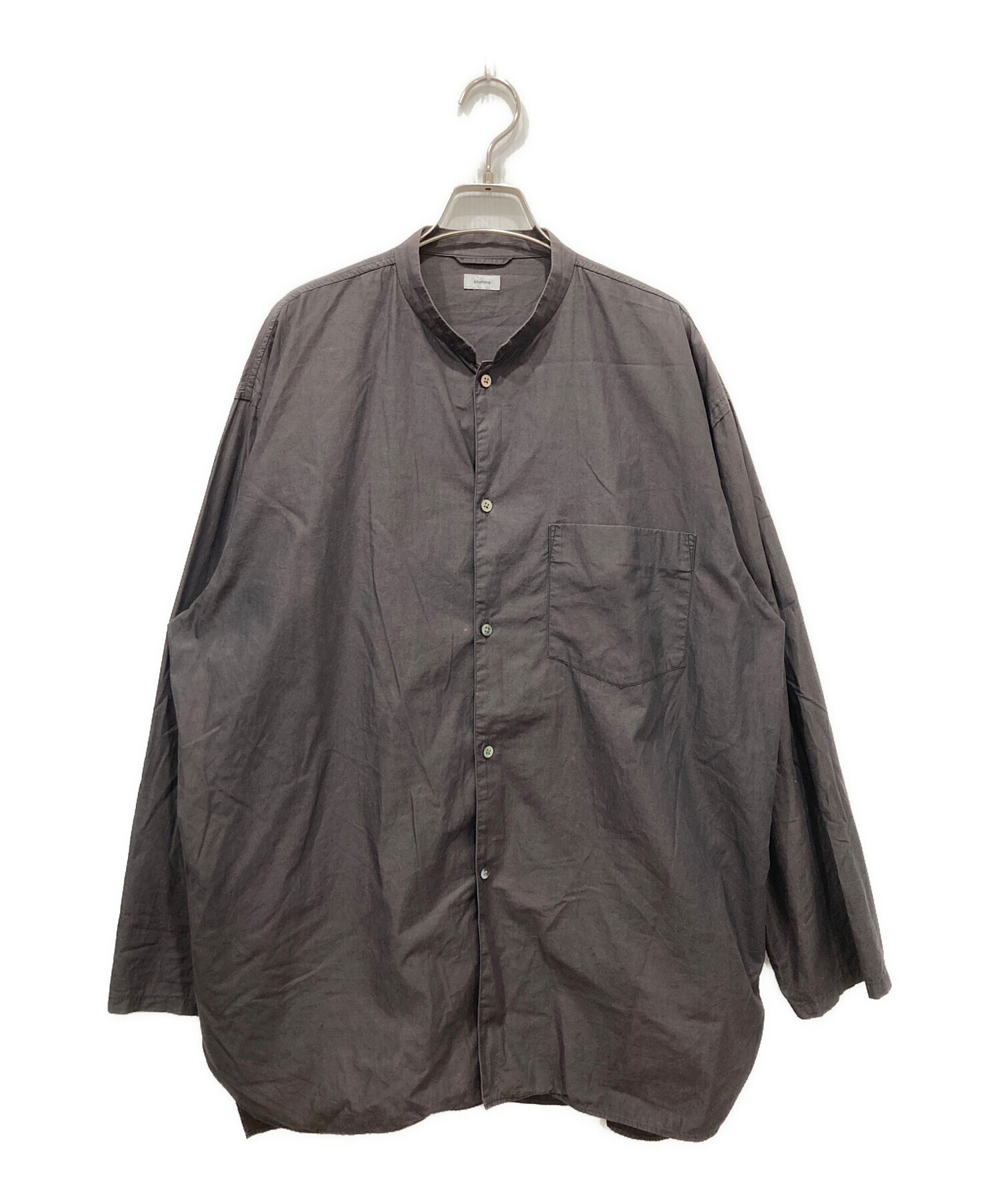 中古・古着通販】BLURHMS (ブラームス) バンドカラーシャツ ブラック