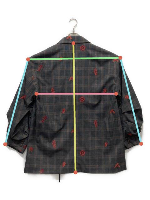 中古・古着通販】Ameri (アメリ) CHECK FLOWER PAPA JACKET グレー