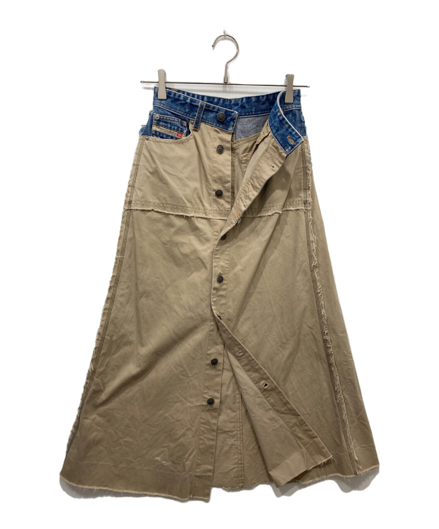 中古・古着通販】DIESEL (ディーゼル) デニム切替スカート ベージュ
