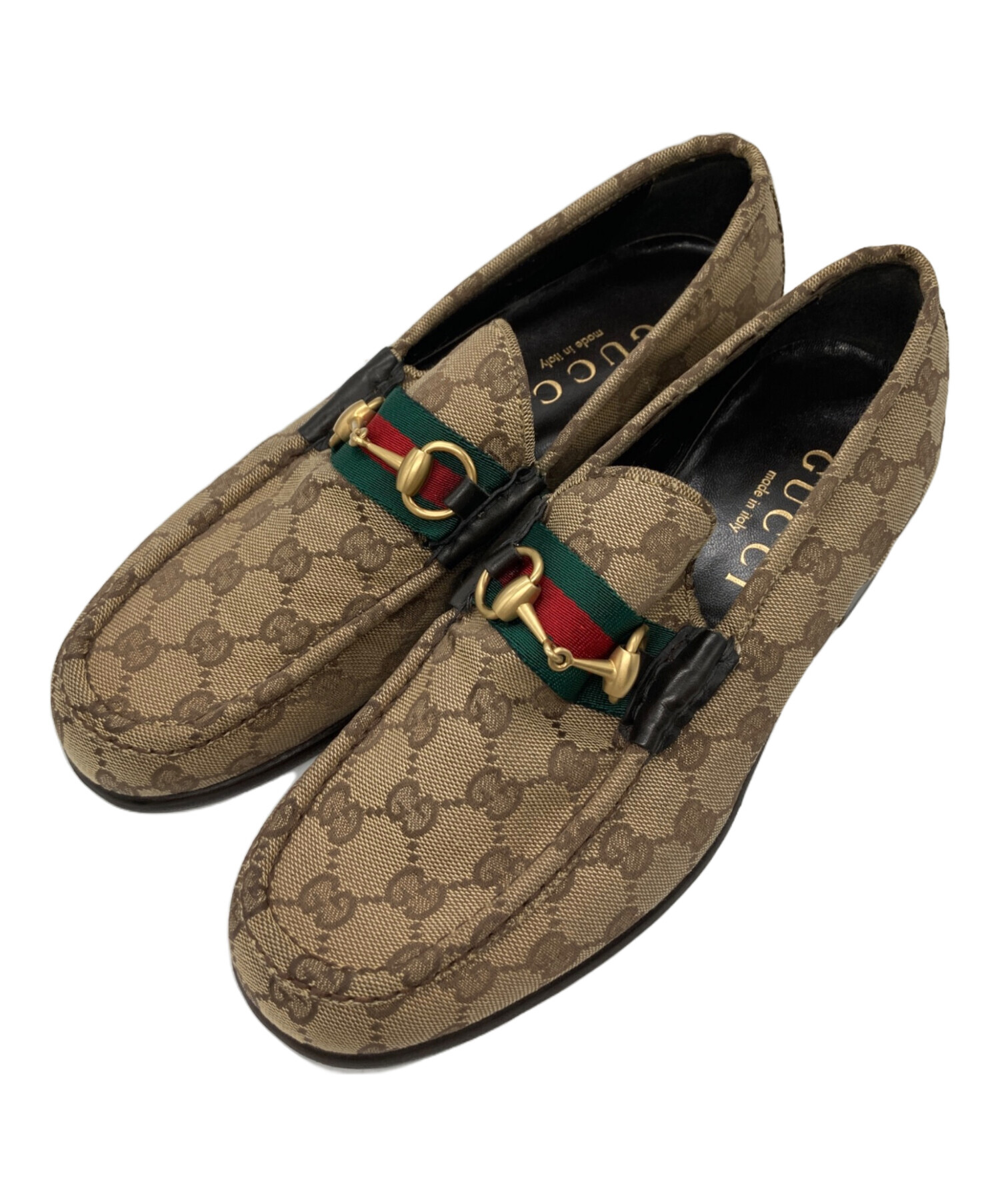 中古・古着通販】GUCCI (グッチ) ホースビットGGキャンバスローファー