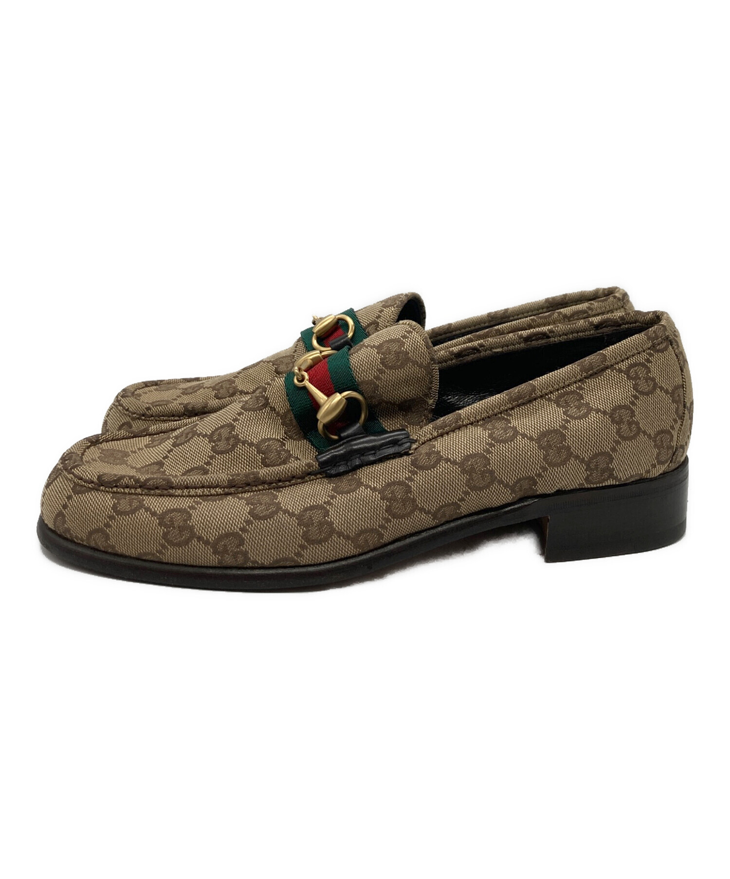中古・古着通販】GUCCI (グッチ) ホースビットGGキャンバスローファー 