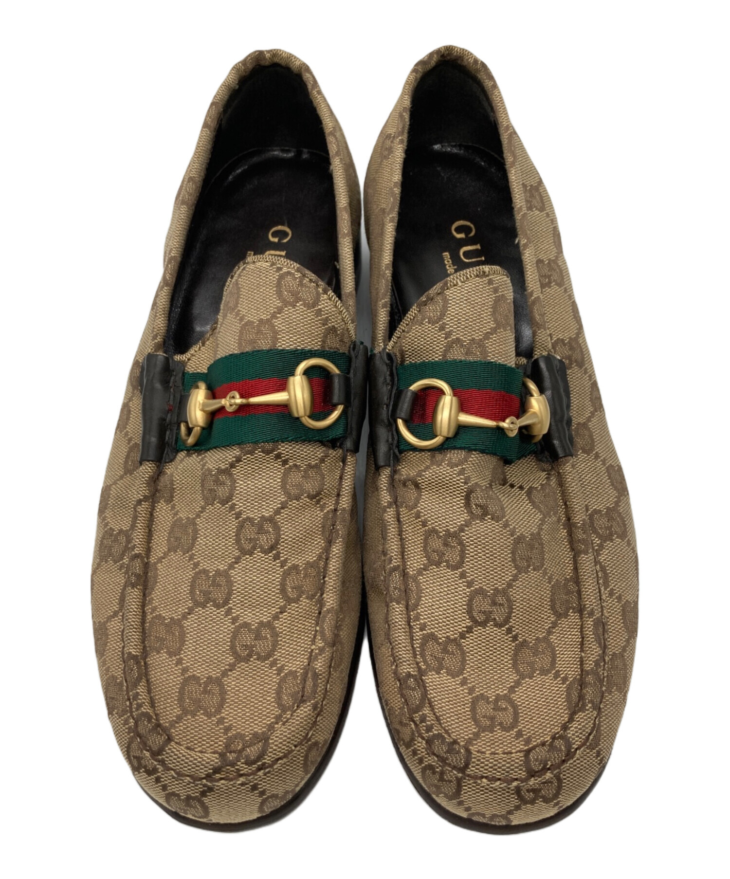 中古・古着通販】GUCCI (グッチ) ホースビットGGキャンバスローファー