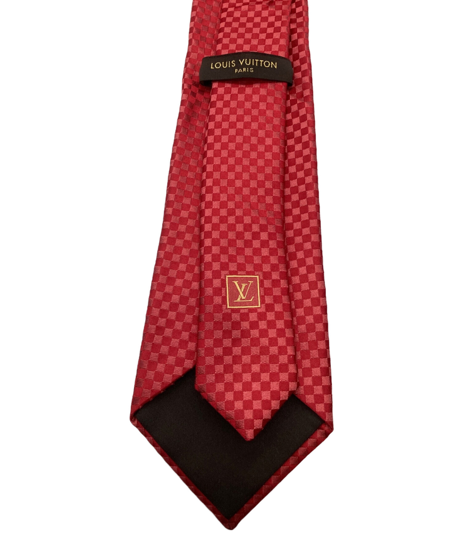 現行LOUIS VUITTON GOLDモノグラム　レッド　シルクネクタイ 中古・古着通販】LOUIS VUITTON (ルイ ヴィトン) シルクネクタイ