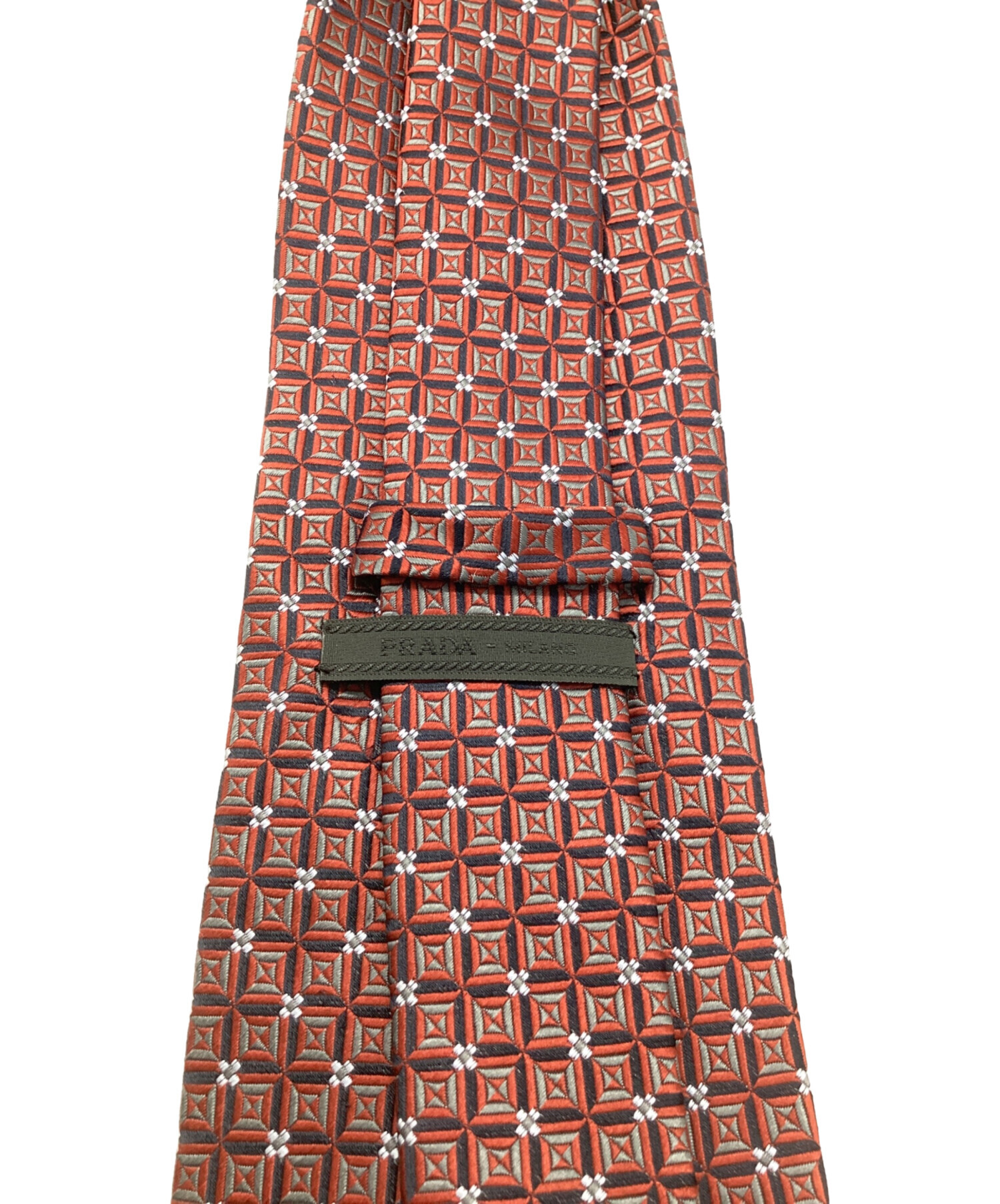 中古・古着通販】PRADA (プラダ) シルクネクタイ レッド サイズ